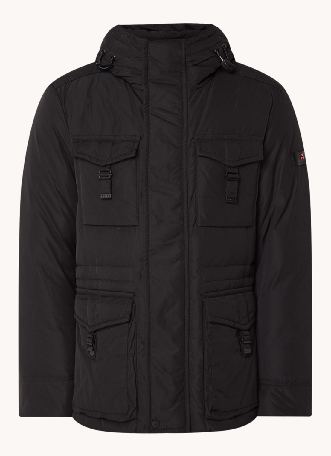 Peuterey Aiptek gewatteerde parka met donsvulling en capuchon - voorkant 2 zwart