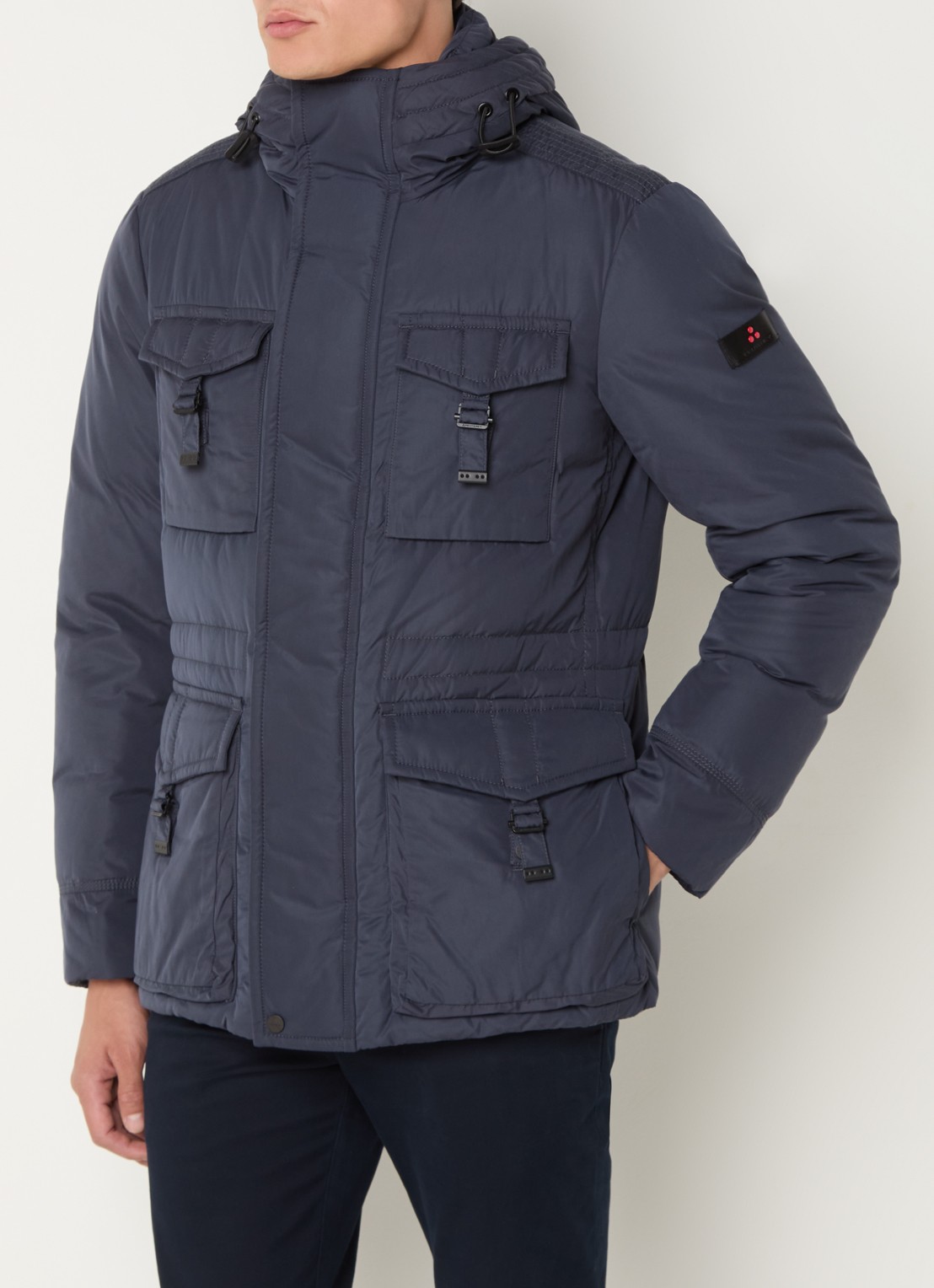 Peuterey Aiptek gewatteerde parka met donsvulling en capuchon - detail 4 indigo