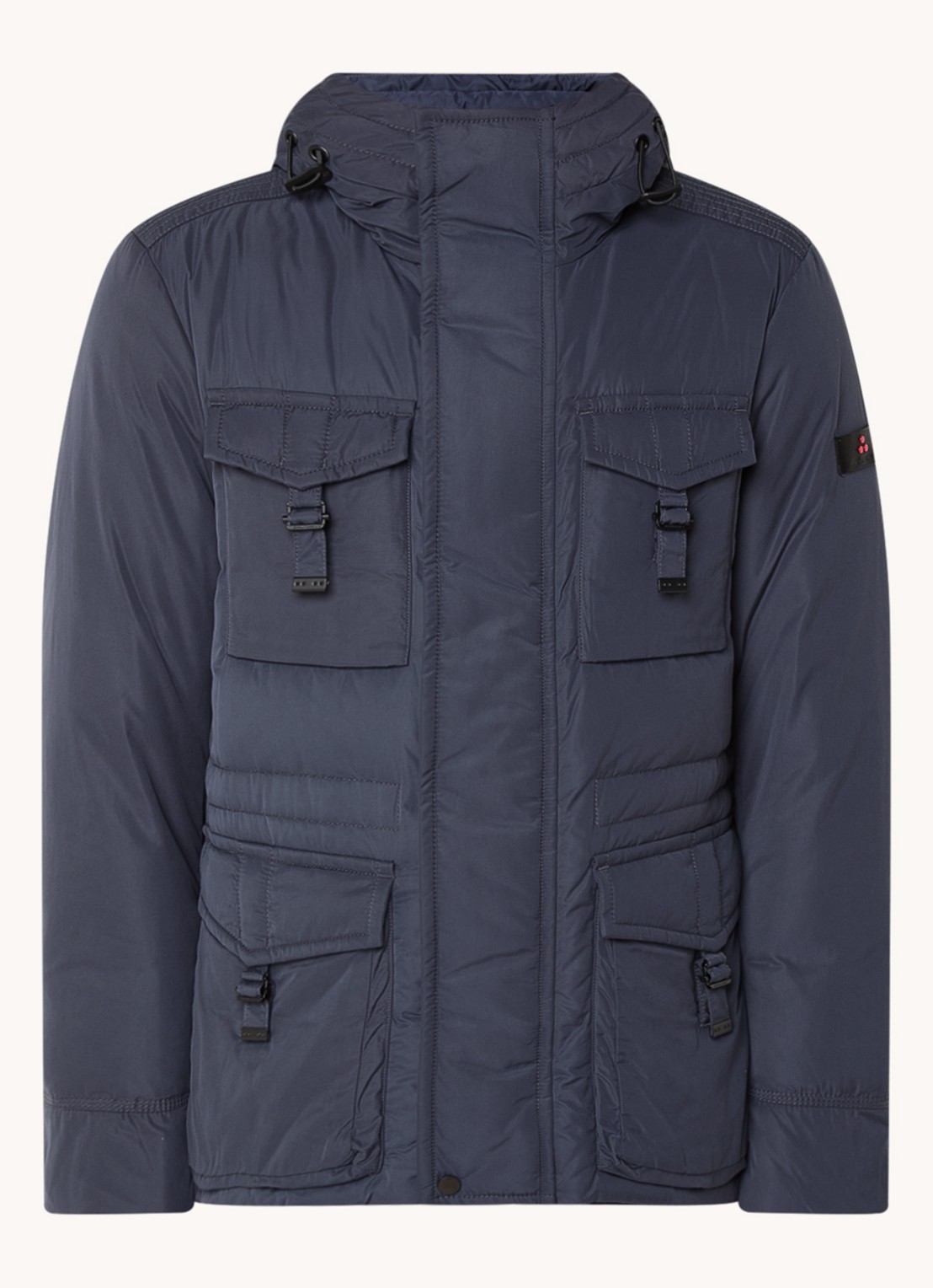 Peuterey Aiptek gewatteerde parka met donsvulling en capuchon - voorkant indigo