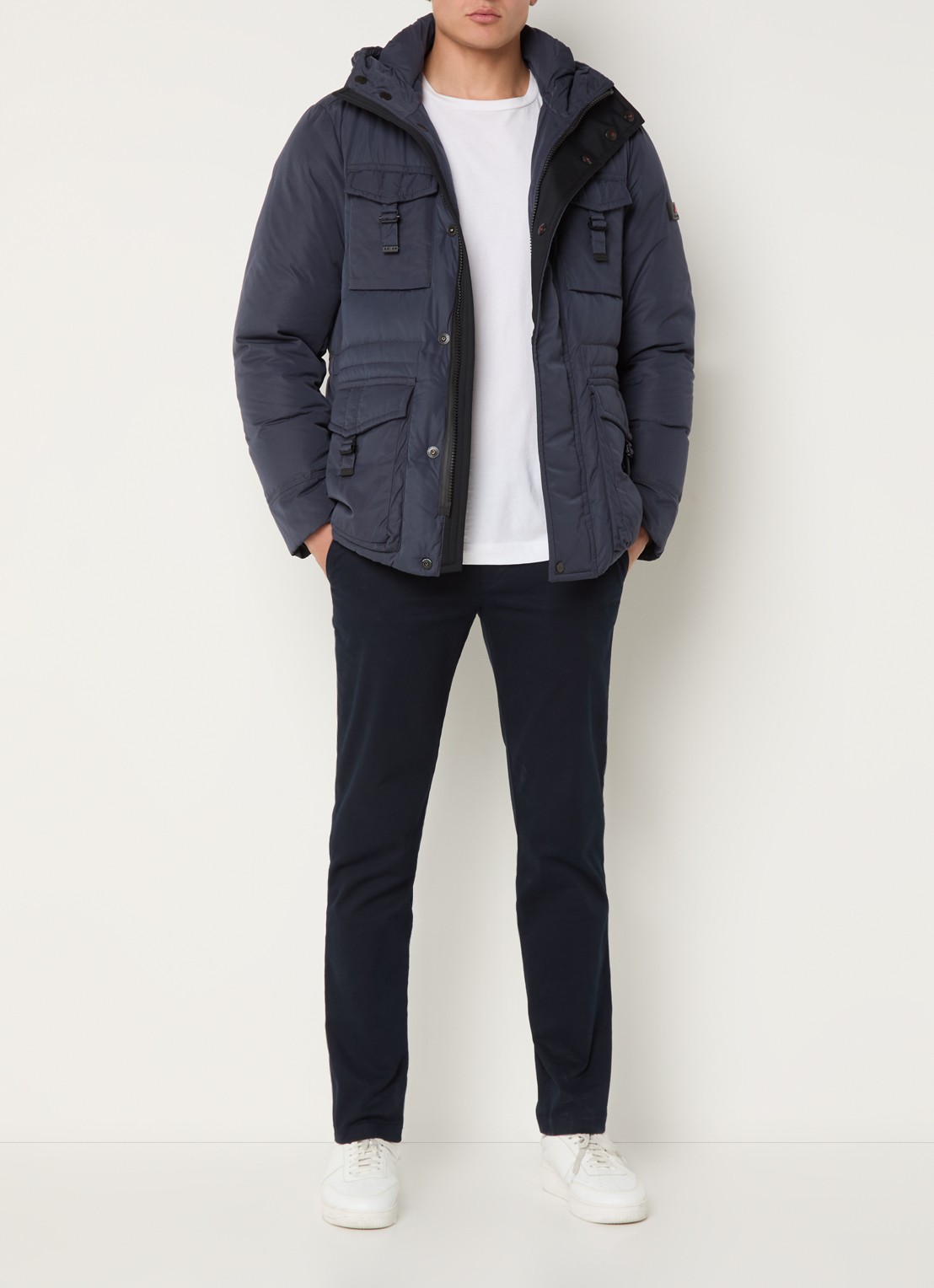 Peuterey Aiptek gewatteerde parka met donsvulling en capuchon - voorkant 2 indigo