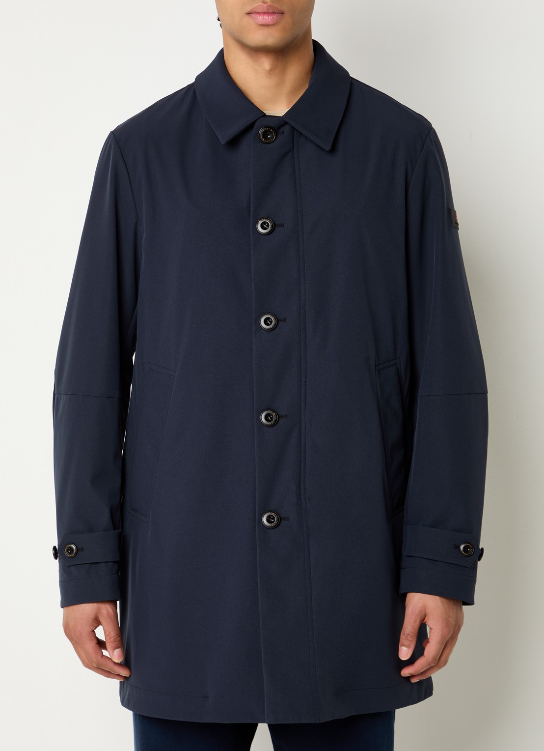 Peuterey Garretson trenchcoat met steekzakken - detail 2 donkerblauw