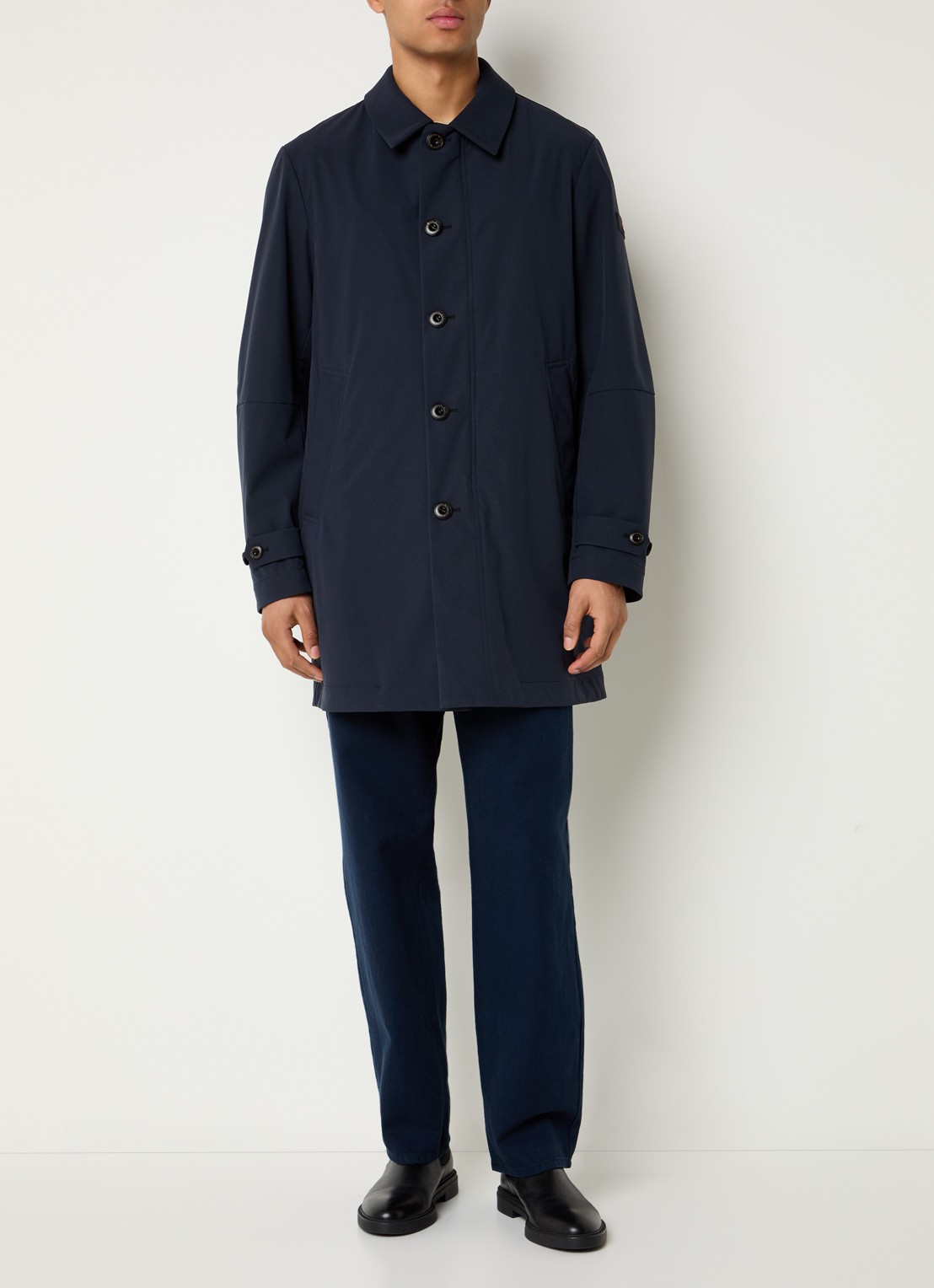 Peuterey Garretson trenchcoat met steekzakken - voorkant 4 donkerblauw