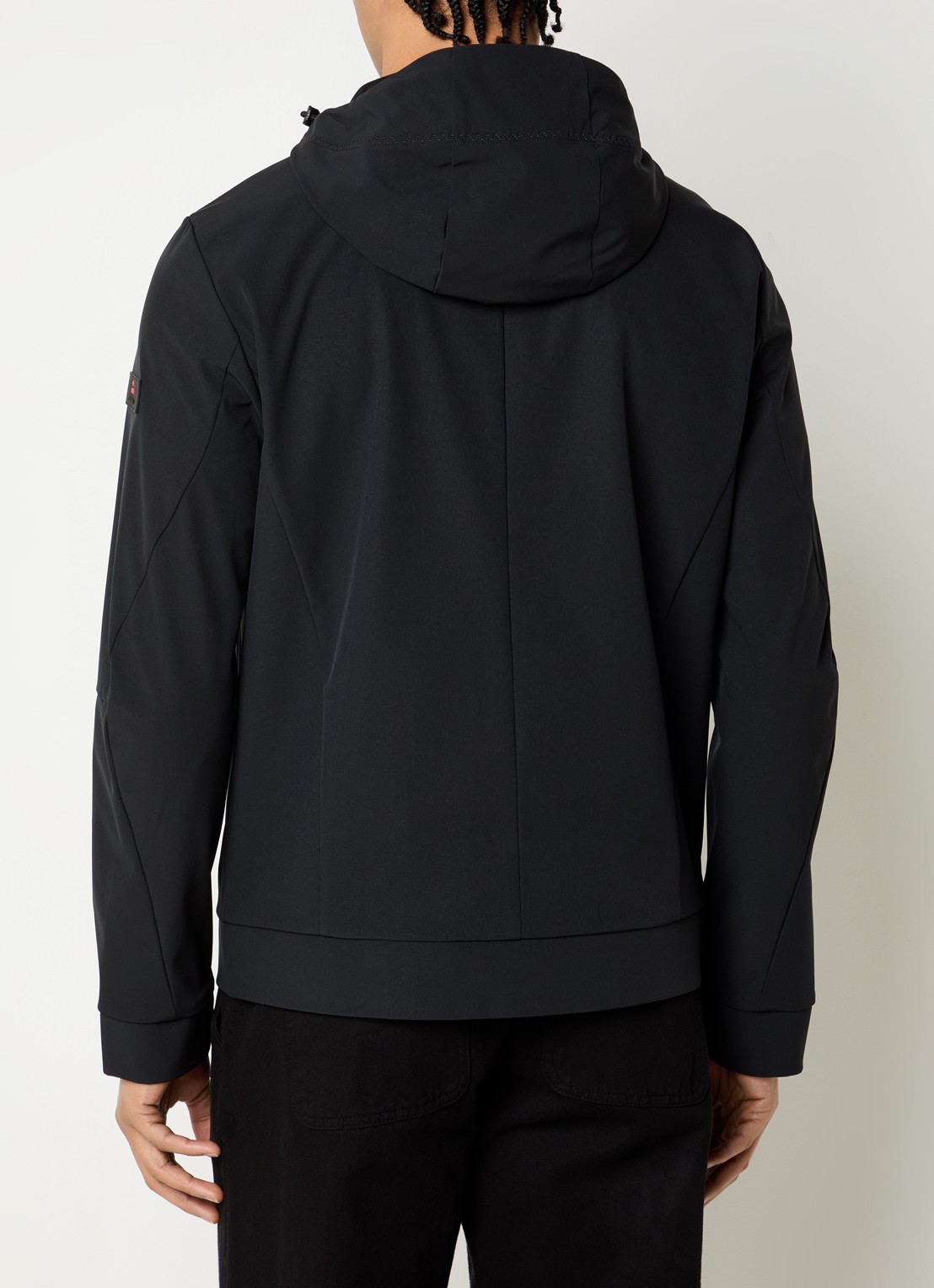 Peuterey Helgo softshell jack met capuchon - achterkant 2 zwart