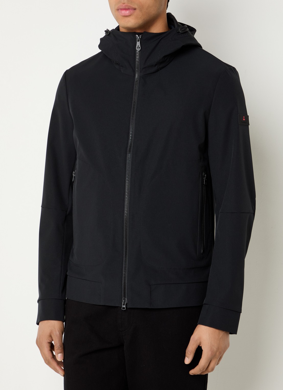 Peuterey Helgo softshell jack met capuchon - detail zwart