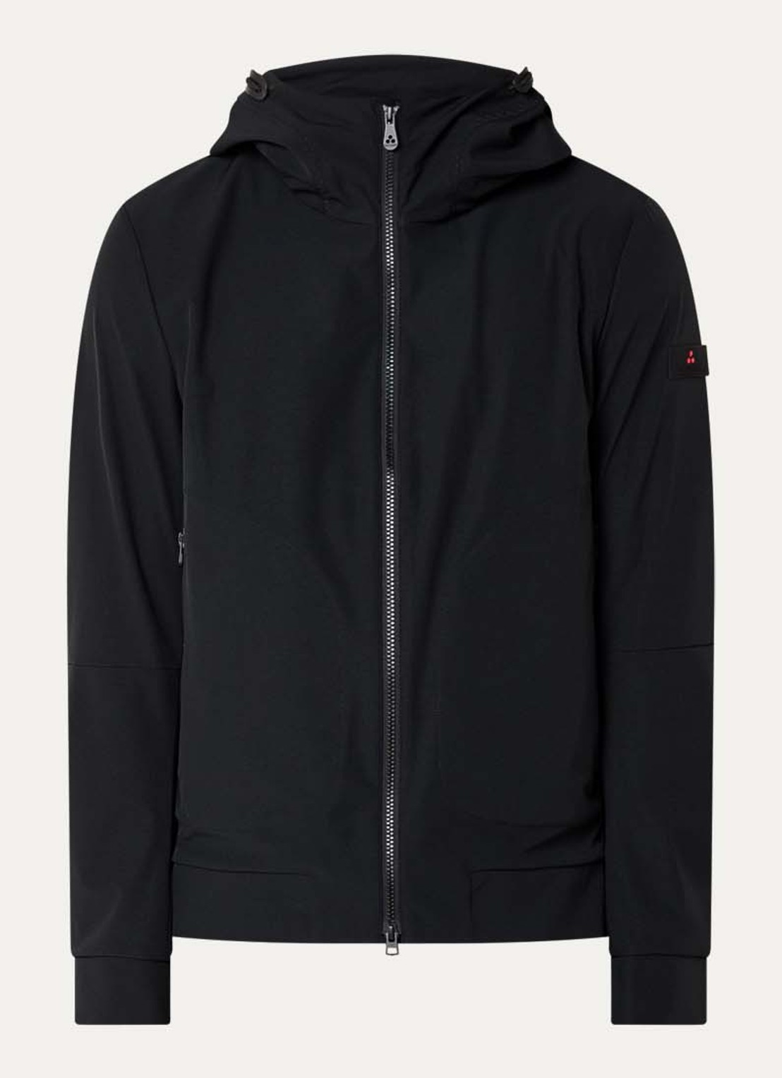 Peuterey Helgo softshell jack met capuchon - voorkant 3 zwart