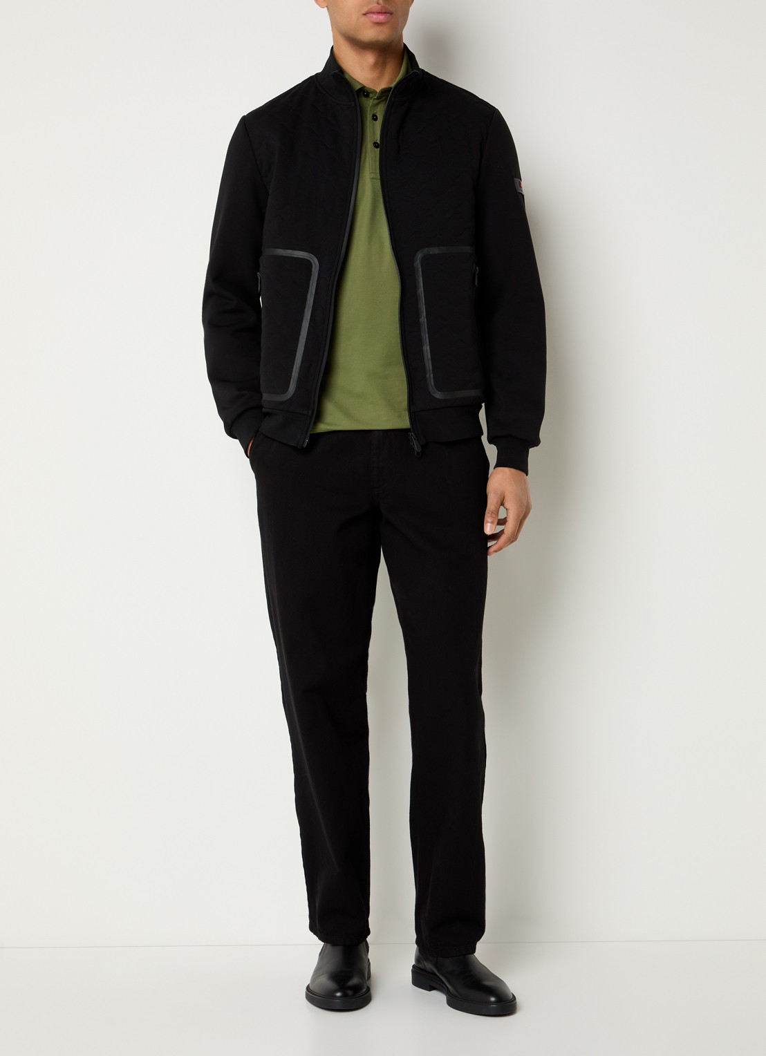 Peuterey Kyarr jack met quilt patroon - voorkant 2 zwart