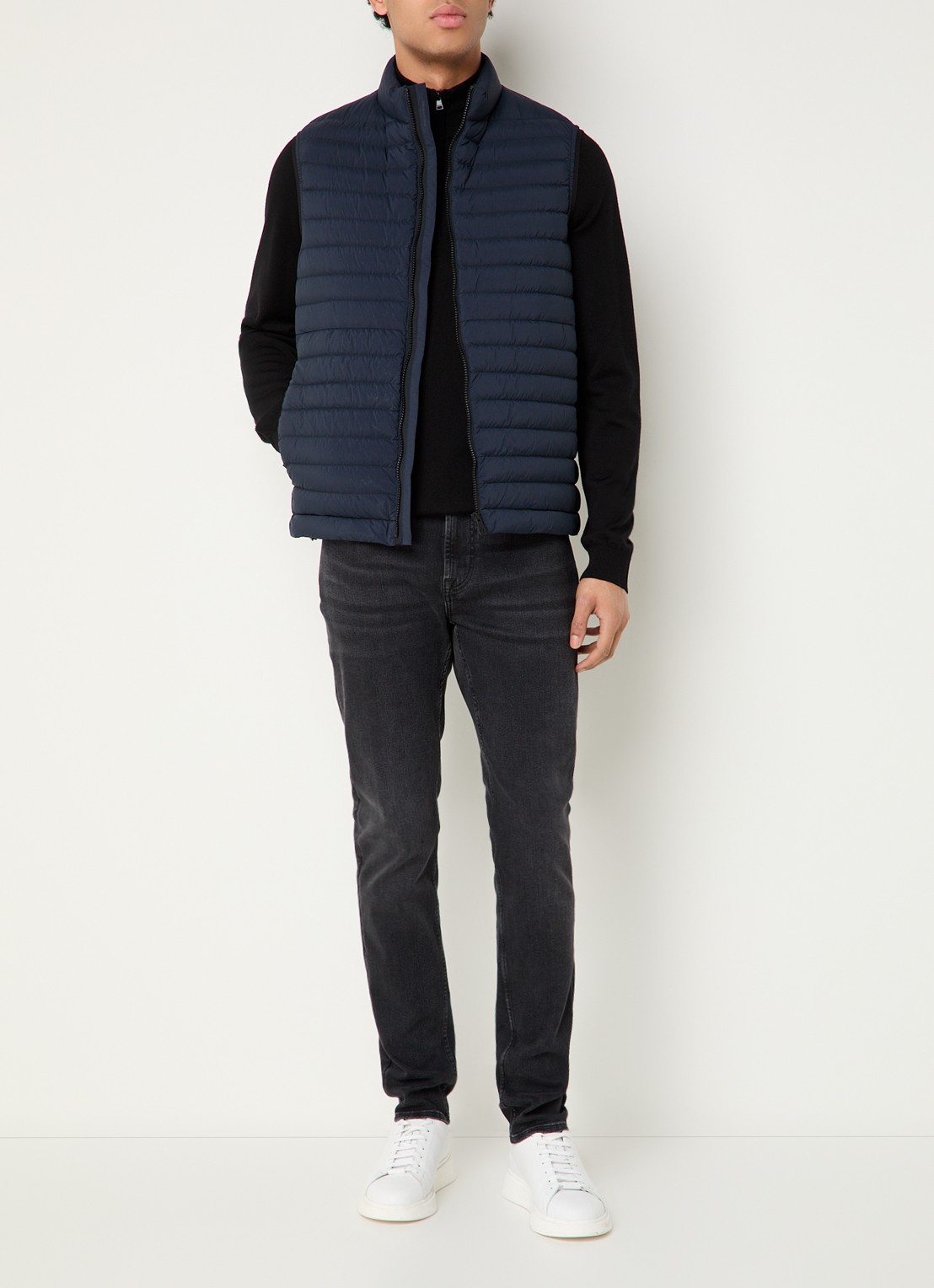 Peuterey Moise gewatteerde bodywarmer met donsvulling - voorkant 2 donkerblauw