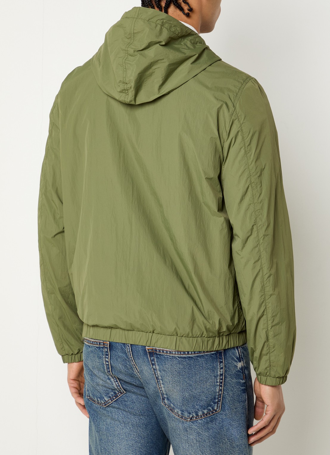 Peuterey Nigle windjack met capuchon  - achterkant legergroen