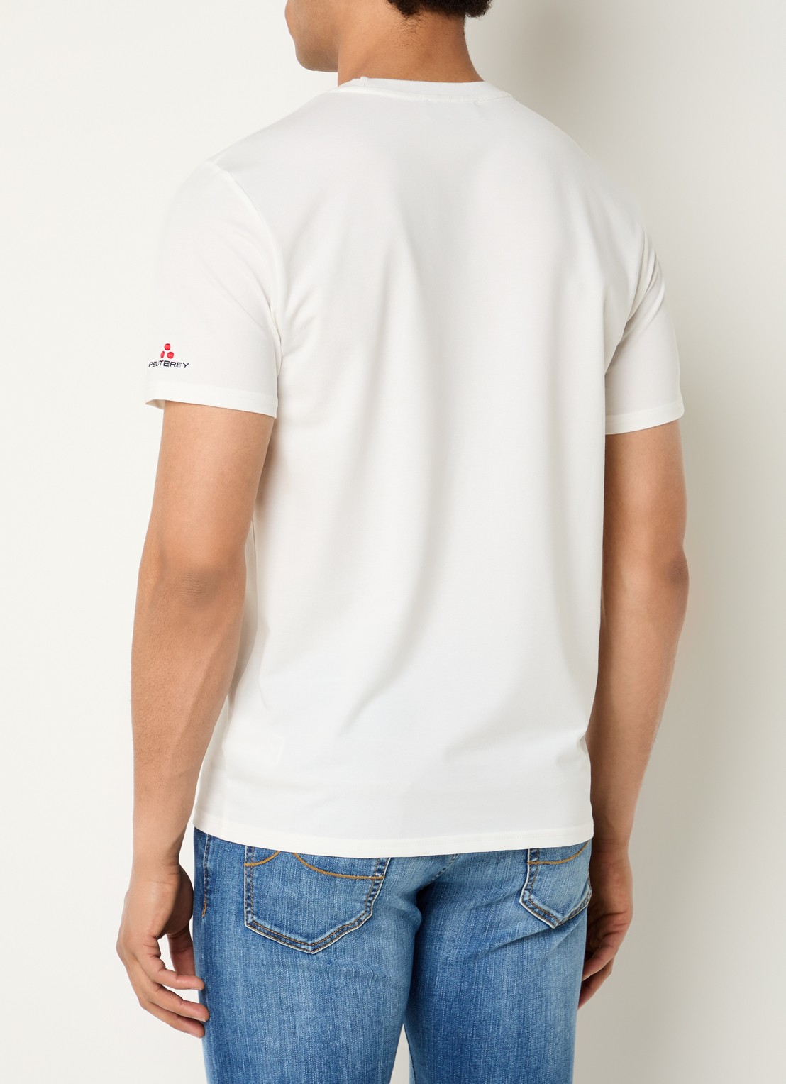 Peuterey Zole T-shirt met in zijdeblend - achterkant gebroken wit