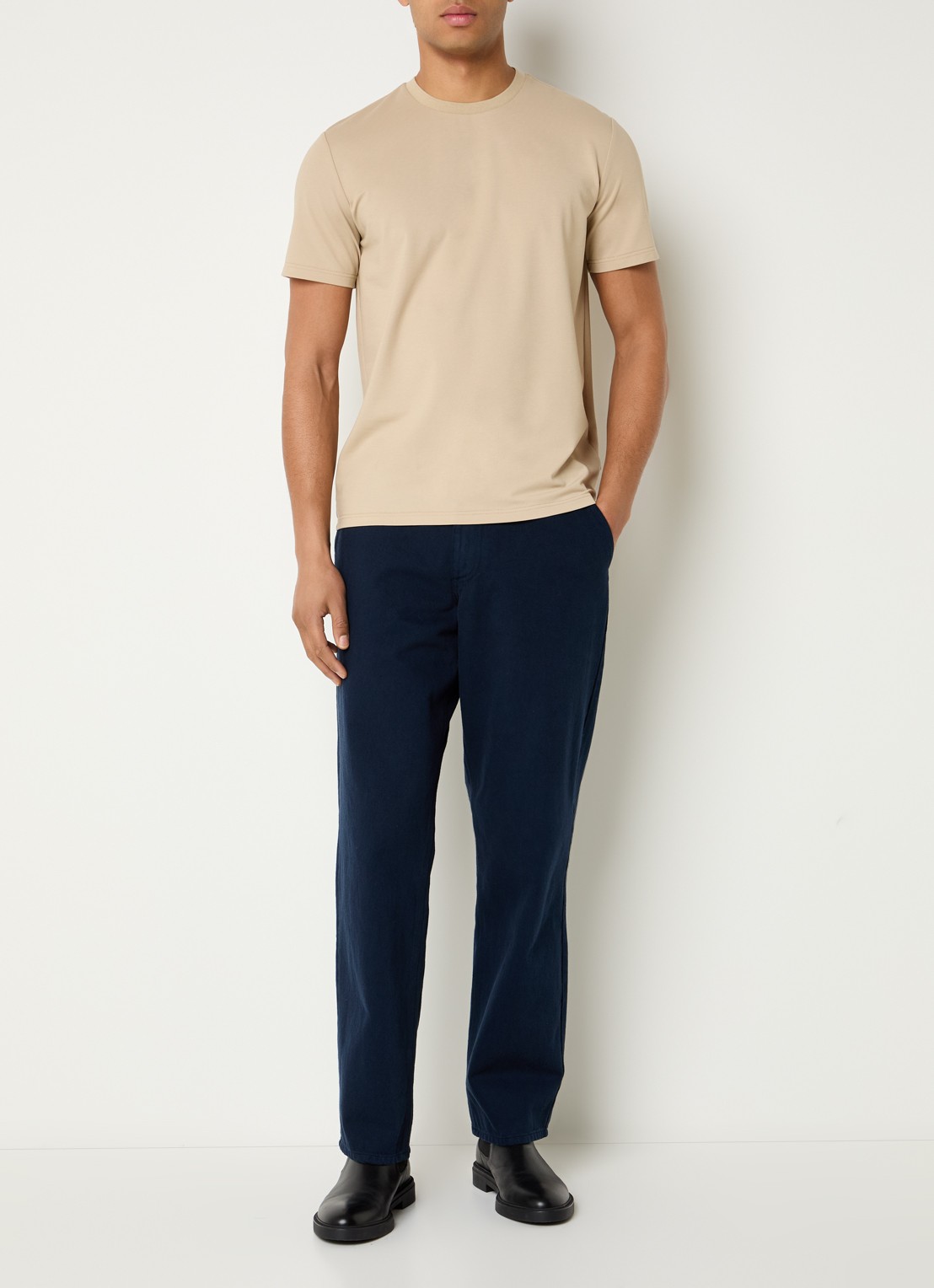 Peuterey Zole T-shirt met in zijdeblend - voorkant 3 beige