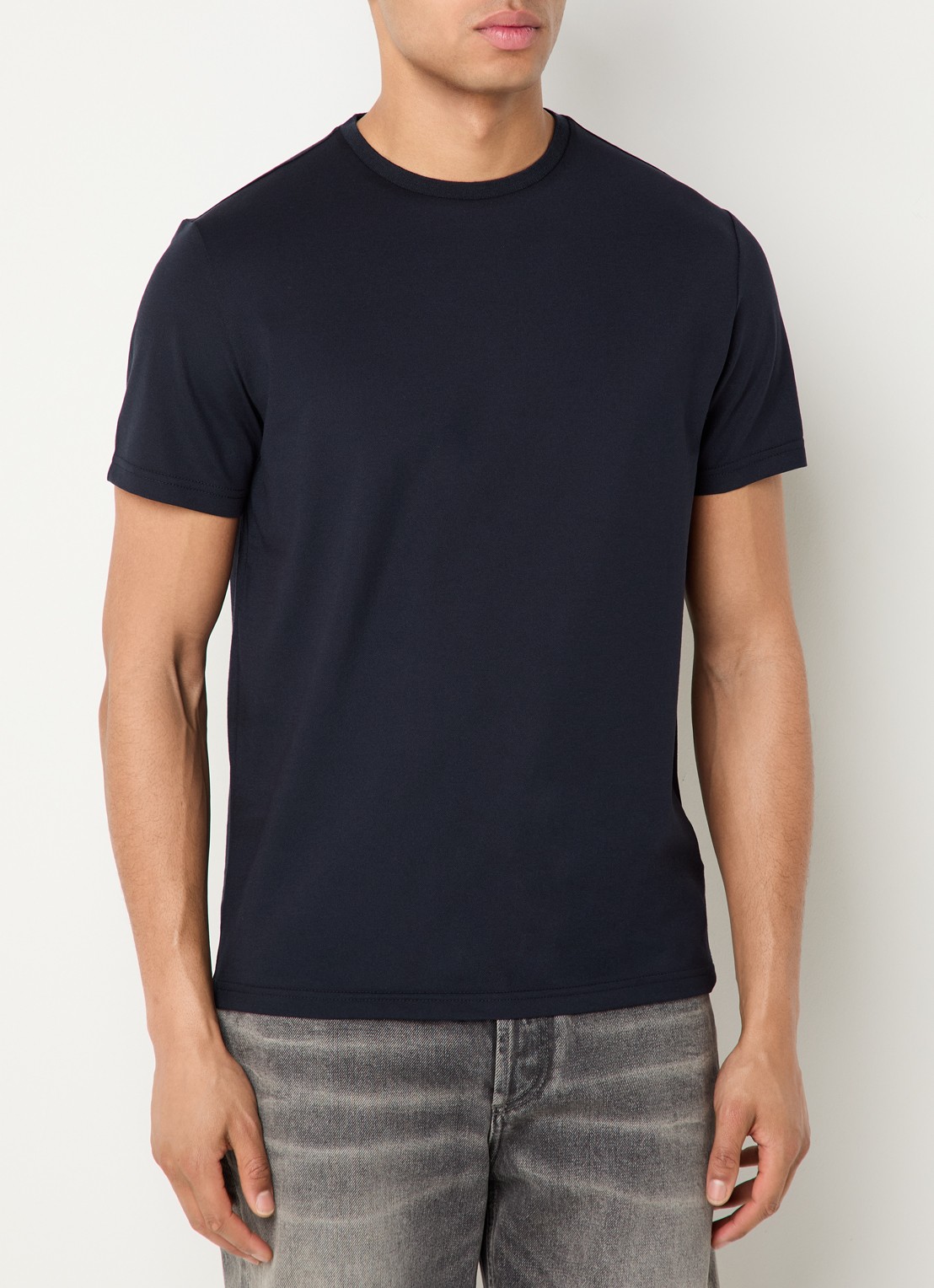 Peuterey Zole T-shirt met in zijdeblend - detail 4 donkerblauw