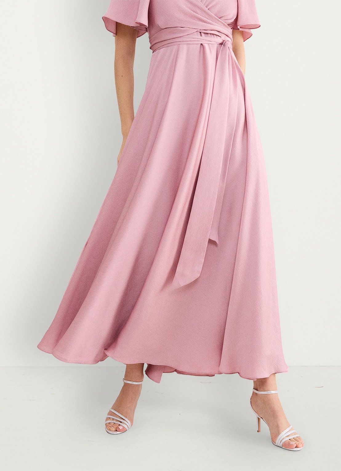 Phase Eight Abbie maxi jurk met strikceintuur - detail 6 oudroze