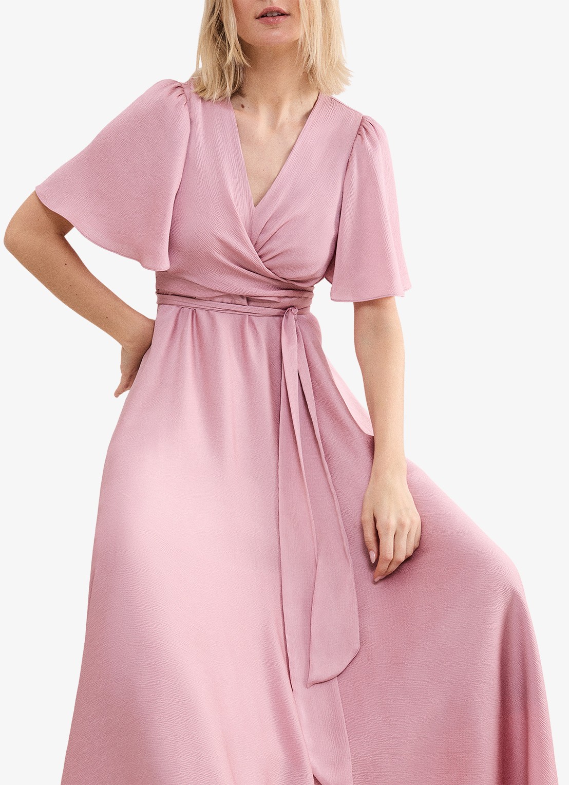 Phase Eight Abbie maxi jurk met strikceintuur - detail 7 oudroze