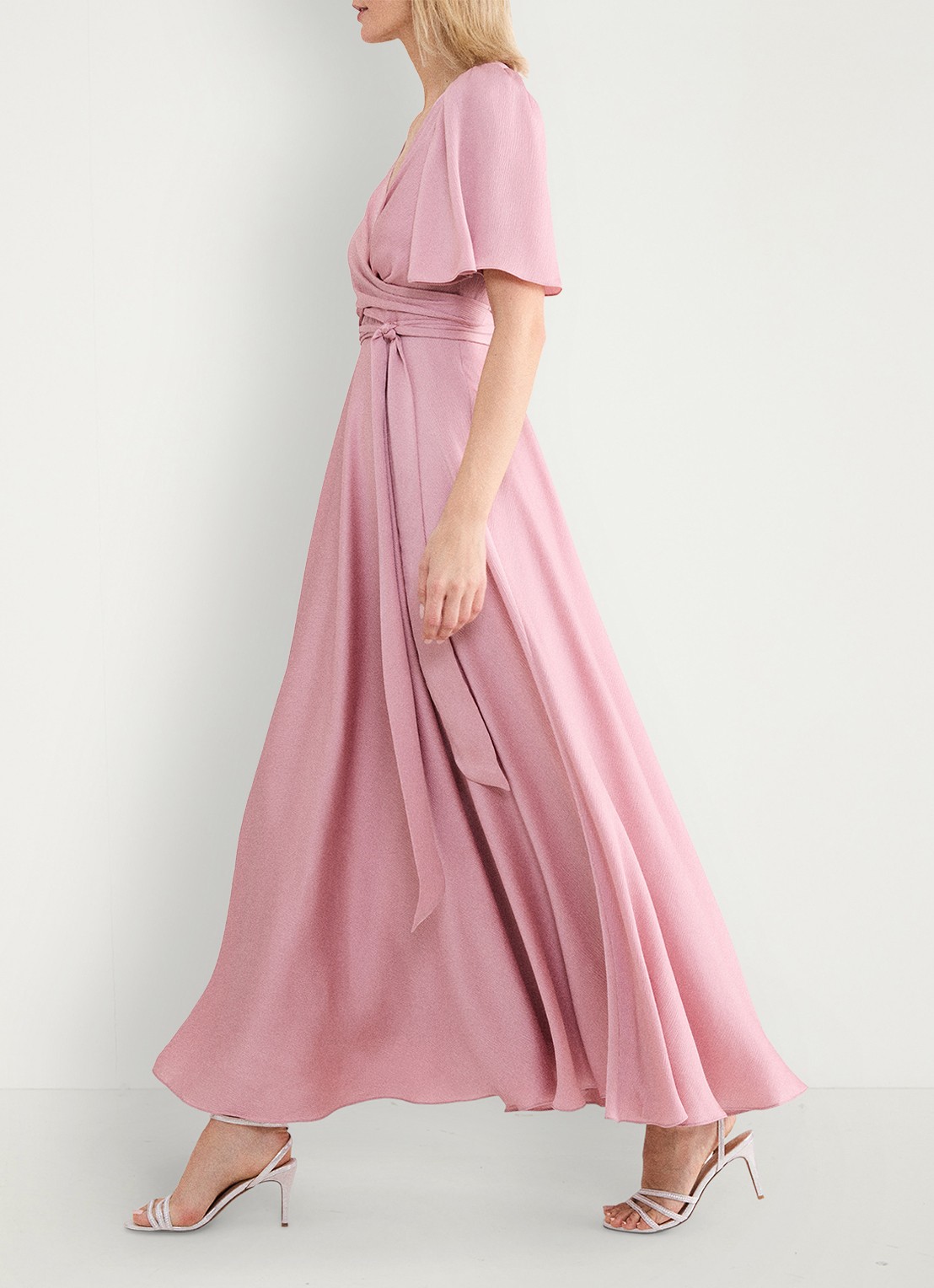 Phase Eight Abbie maxi jurk met strikceintuur - detail 8 oudroze