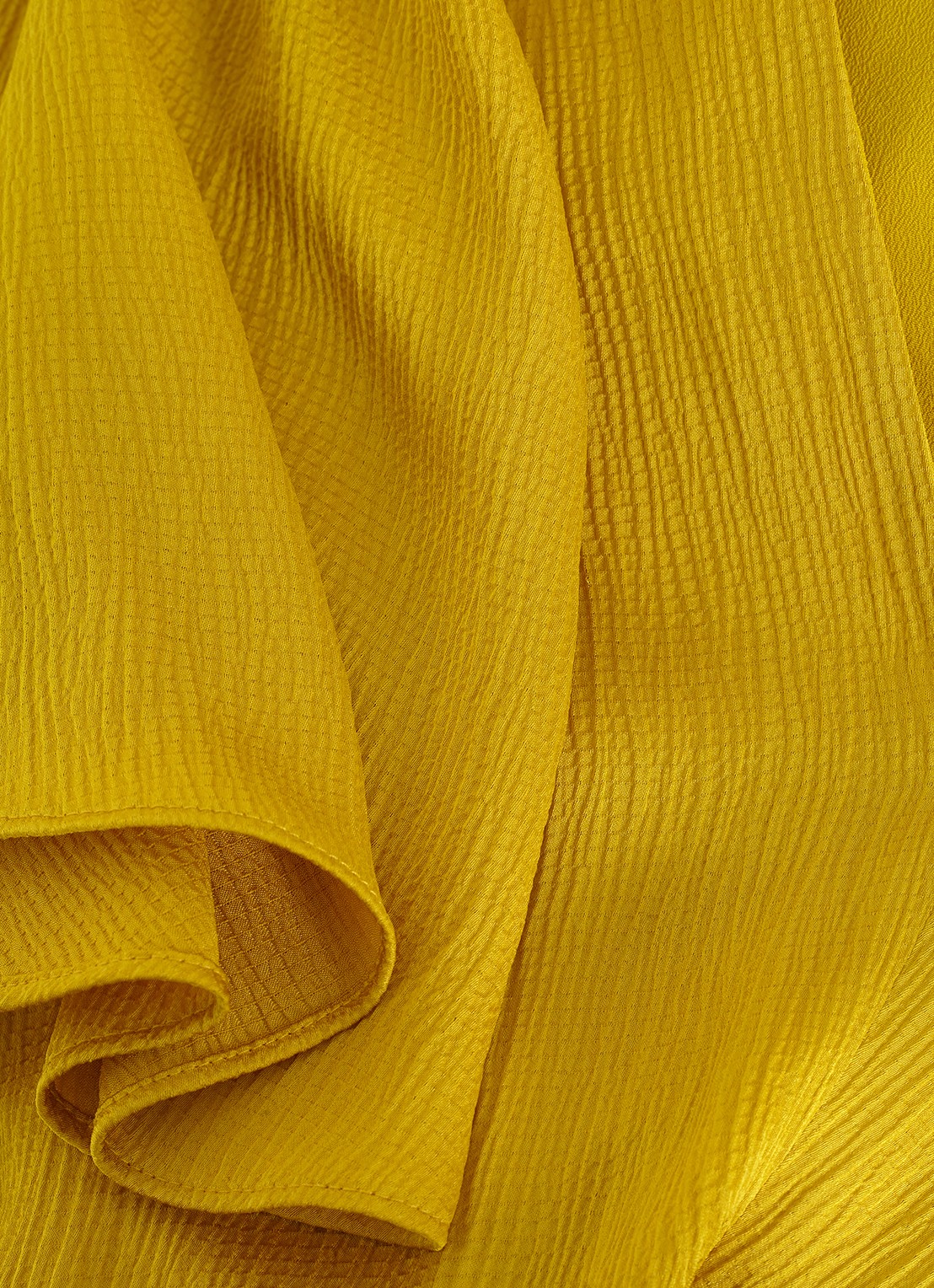Phase Eight Abbie midi wikkeljurk met V-hals en ceintuur - detail 4 okergeel