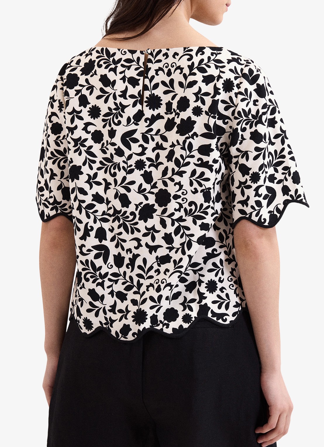 Phase Eight Abi tuniek me bloemenprint - achterkant zwart