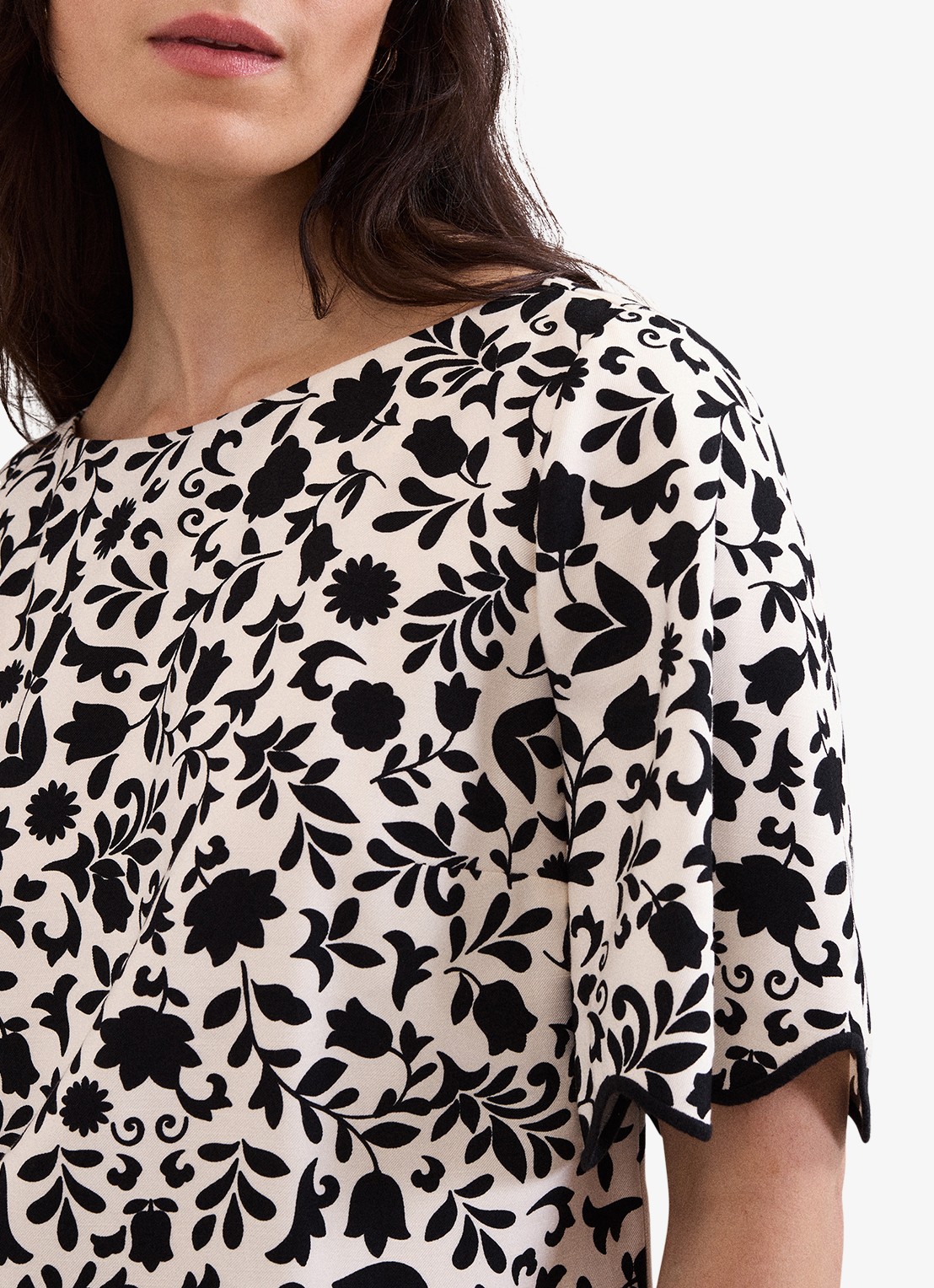 Phase Eight Abi tuniek me bloemenprint - detail 3 zwart