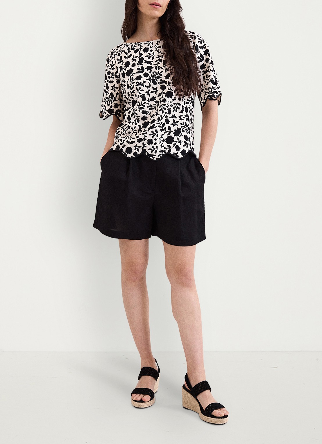 Phase Eight Abi tuniek me bloemenprint - voorkant 7 zwart