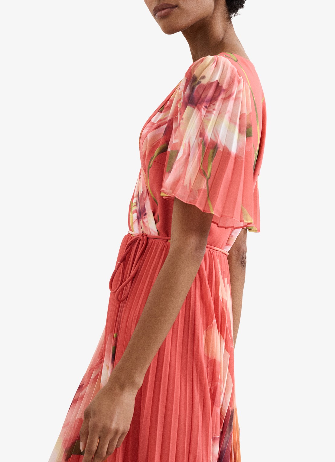 Phase Eight Abigail maxi jurk met bloemenprint - detail 5 koraal