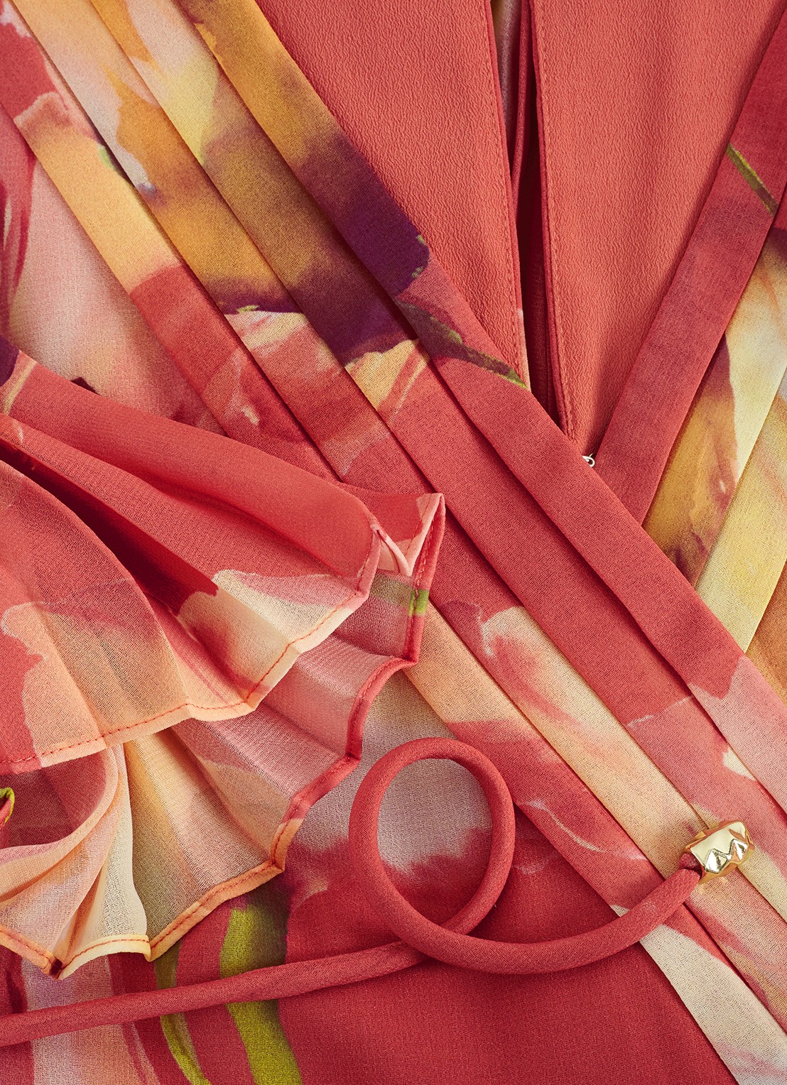 Phase Eight Abigail maxi jurk met bloemenprint - detail 7 koraal