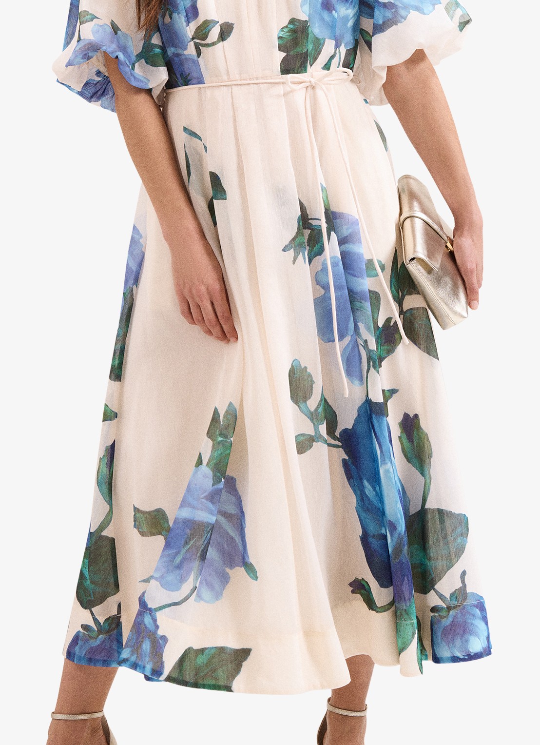 Phase Eight Adeline midi jurk met bloemenprint - detail 5 blauw
