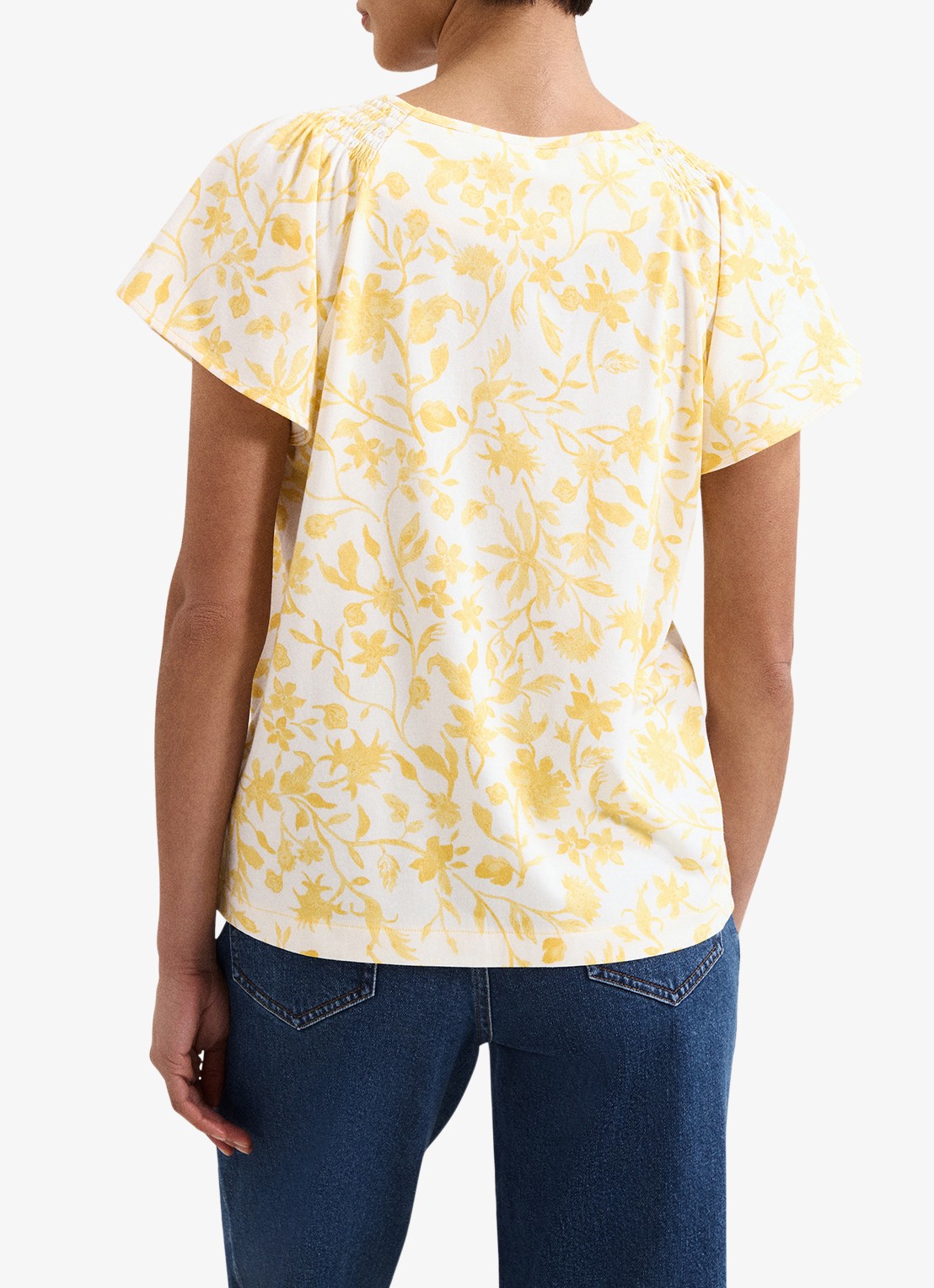 Phase Eight Adeline top met bloemenprint - achterkant 7 geel