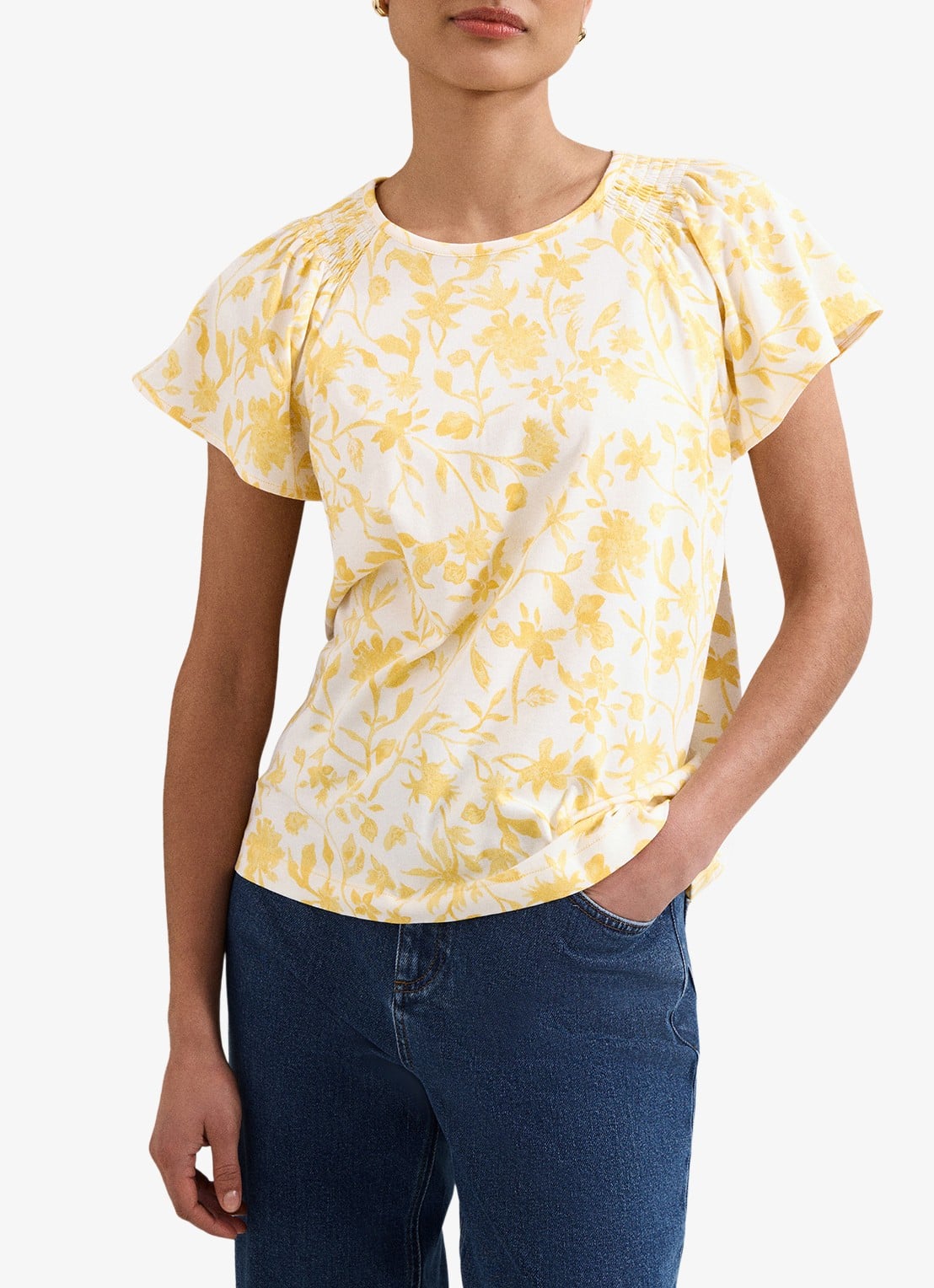 Phase Eight Adeline top met bloemenprint - detail 3 geel