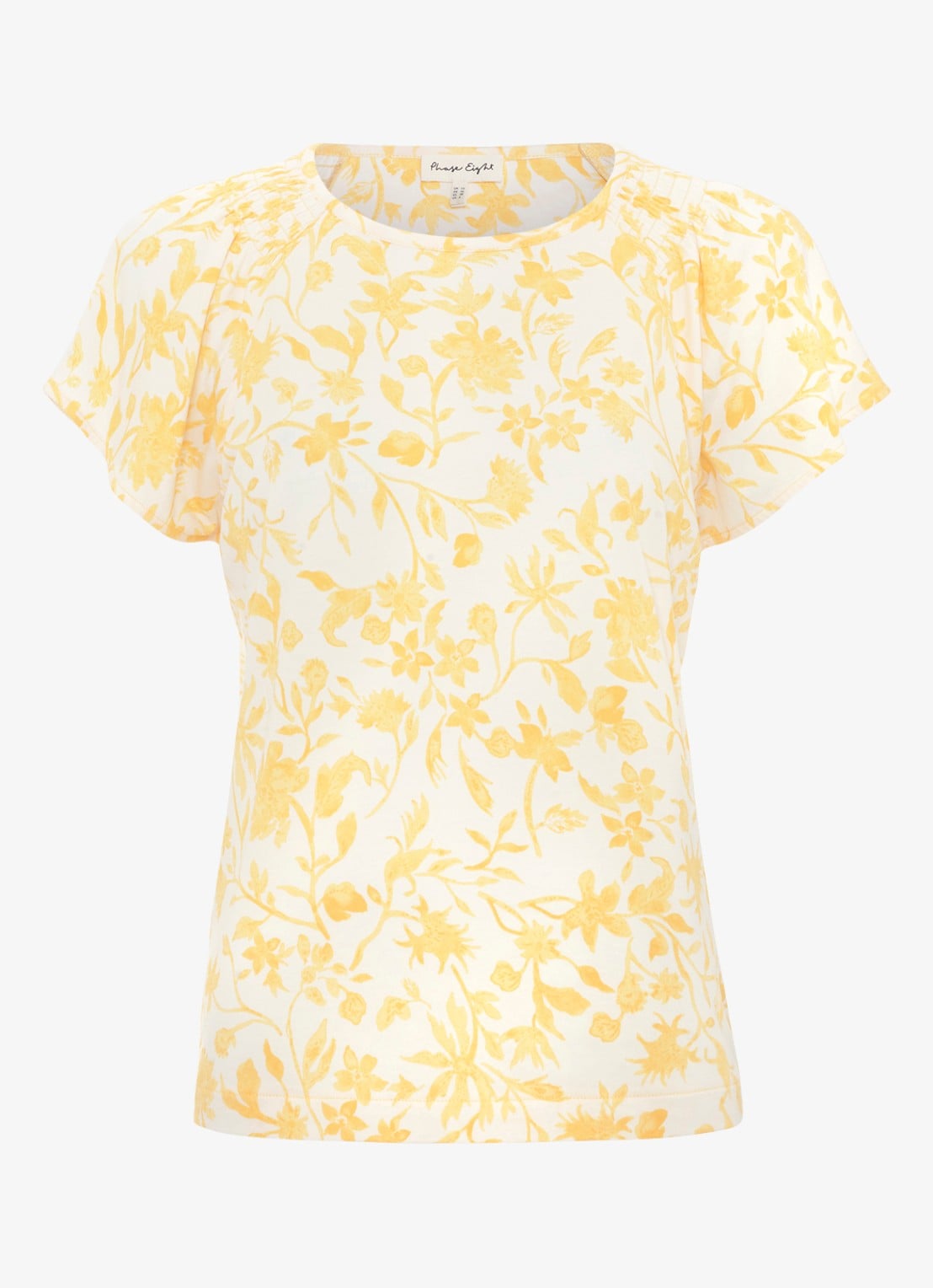 Phase Eight Adeline top met bloemenprint - voorkant geel