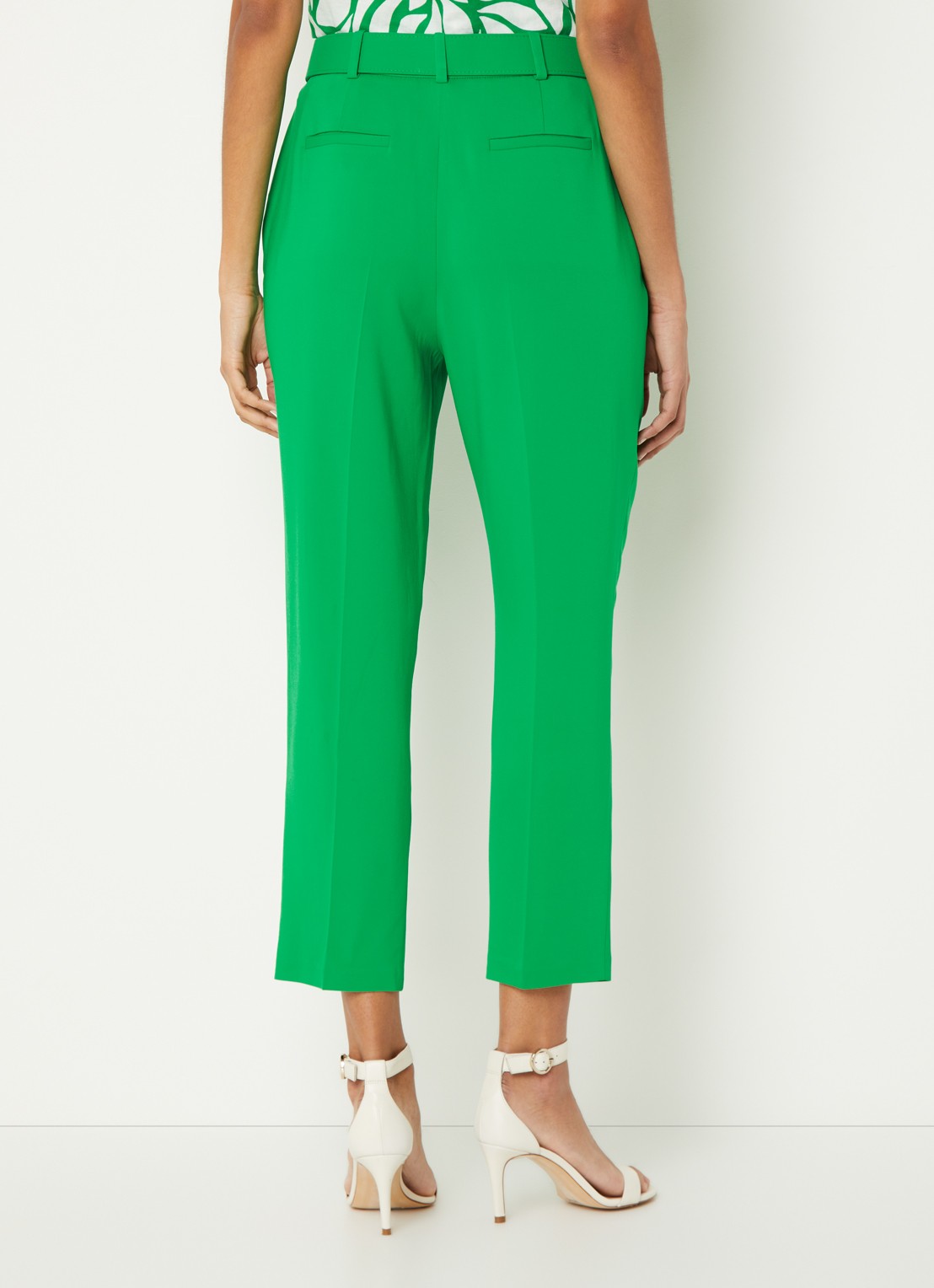 Phase Eight Adria high waist slim fit pantalon met ceintuur - achterkant 4 groen