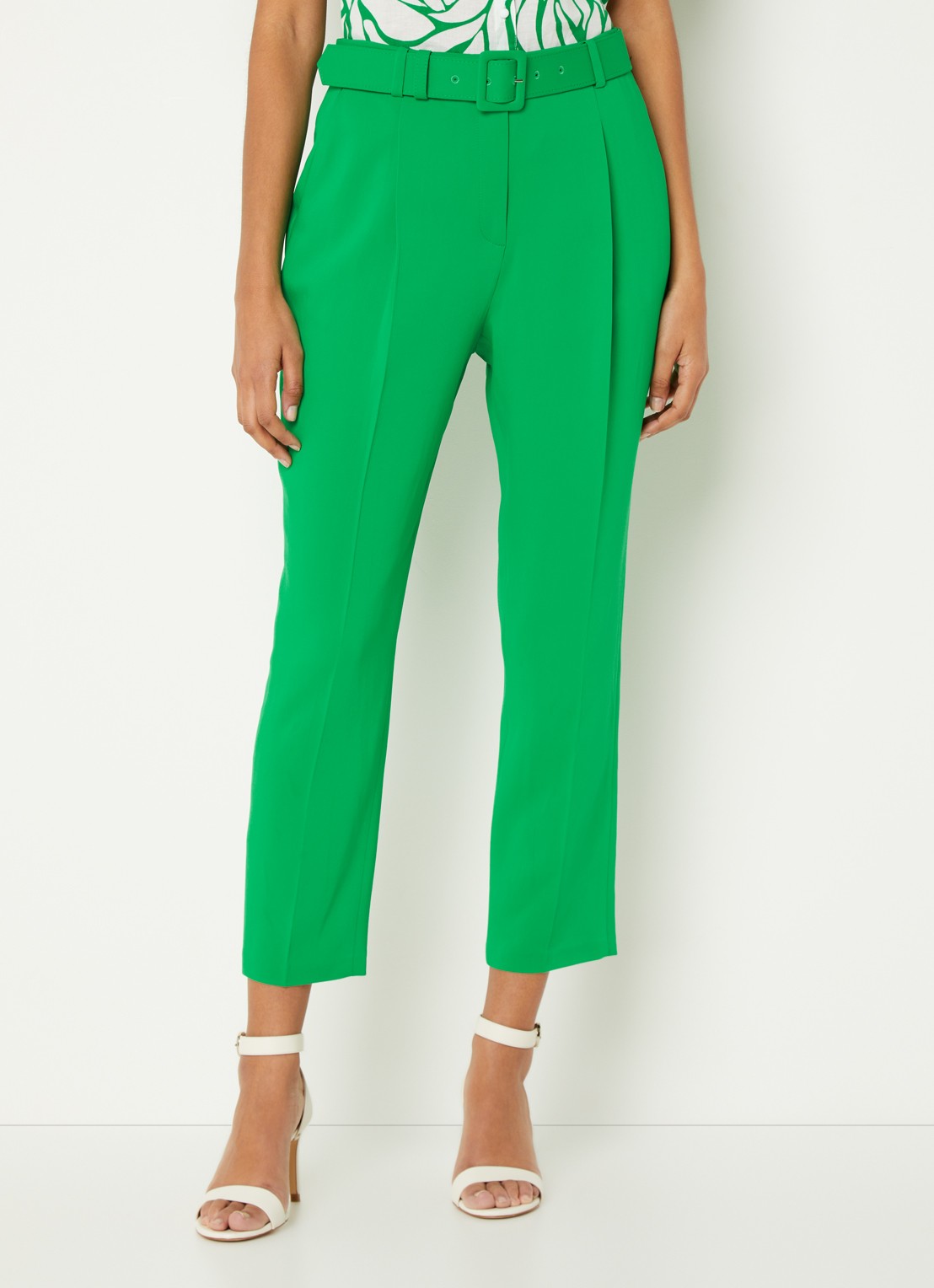 Phase Eight Adria high waist slim fit pantalon met ceintuur - detail 3 groen