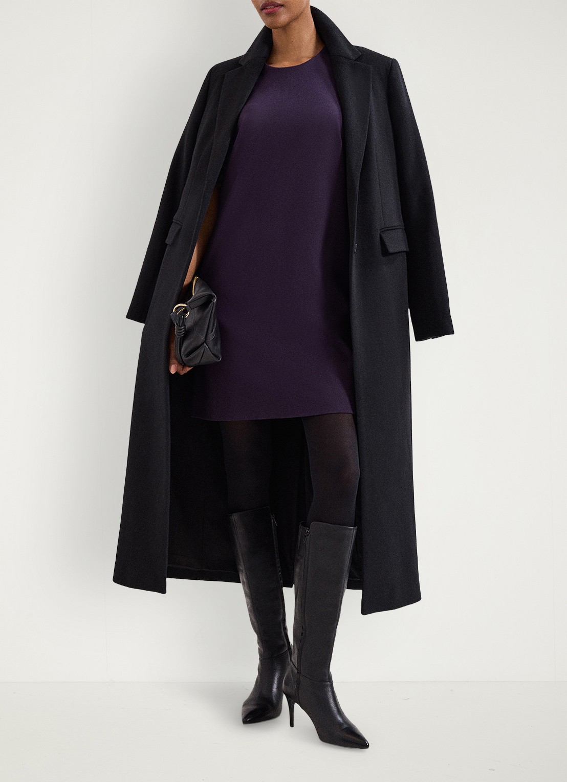 Phase Eight Aida mini jurk met pofmouw - detail 5 aubergine