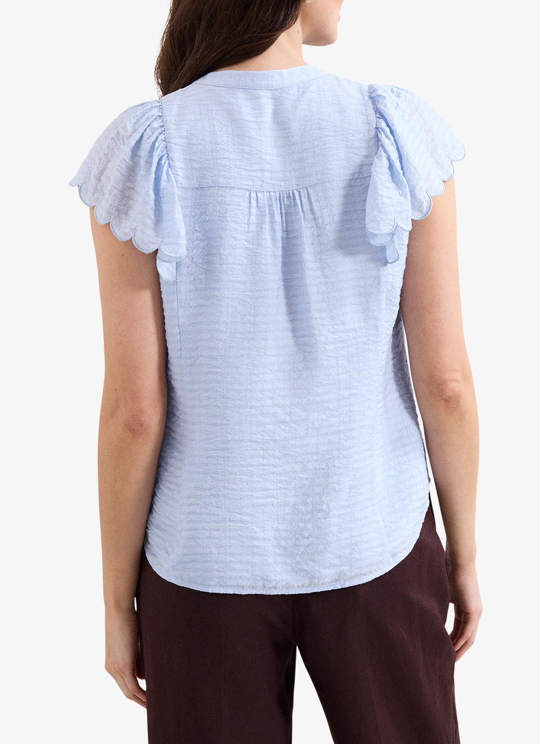 Phase Eight Aleasha blouse met V-hals - achterkant 3 lichtblauw