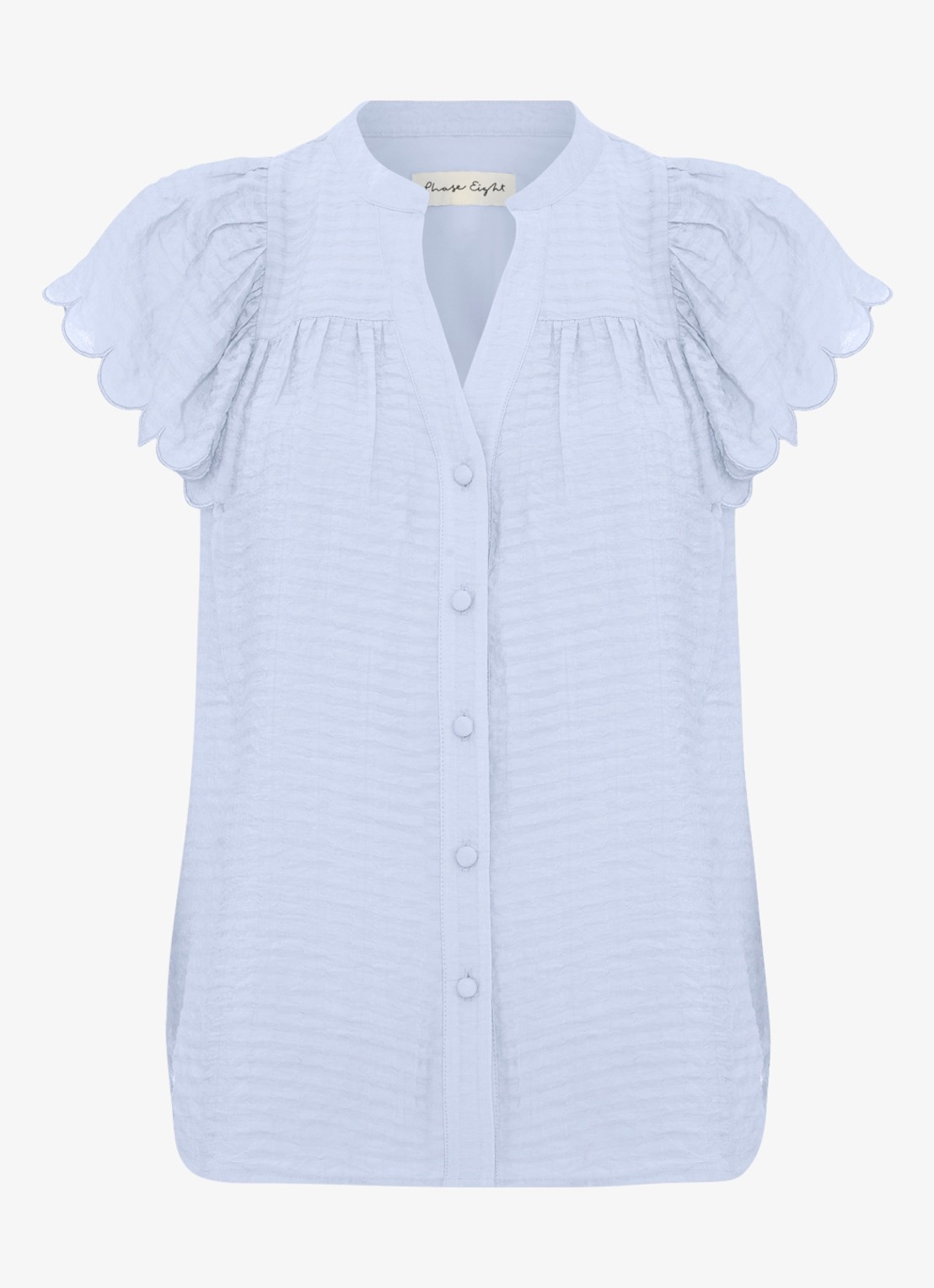 Phase Eight Aleasha blouse met V-hals - voorkant lichtblauw