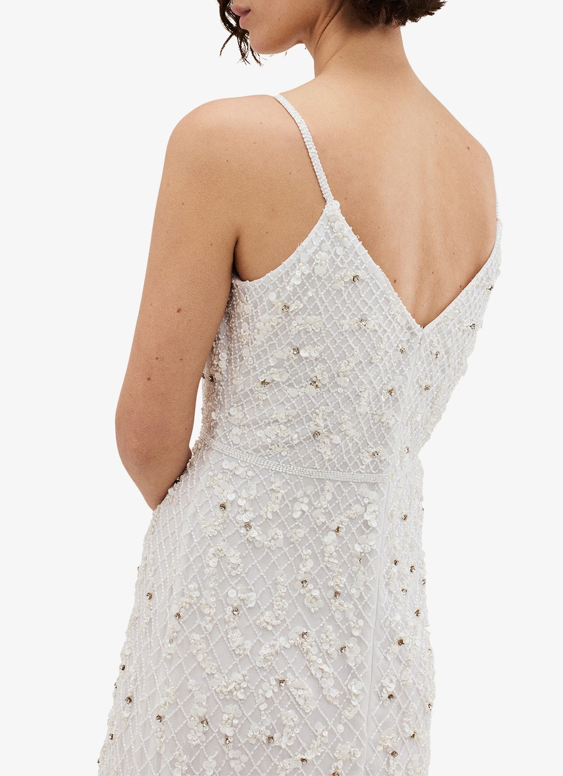 Phase Eight Alexia maxi jurk met studs - detail 6 gebroken wit
