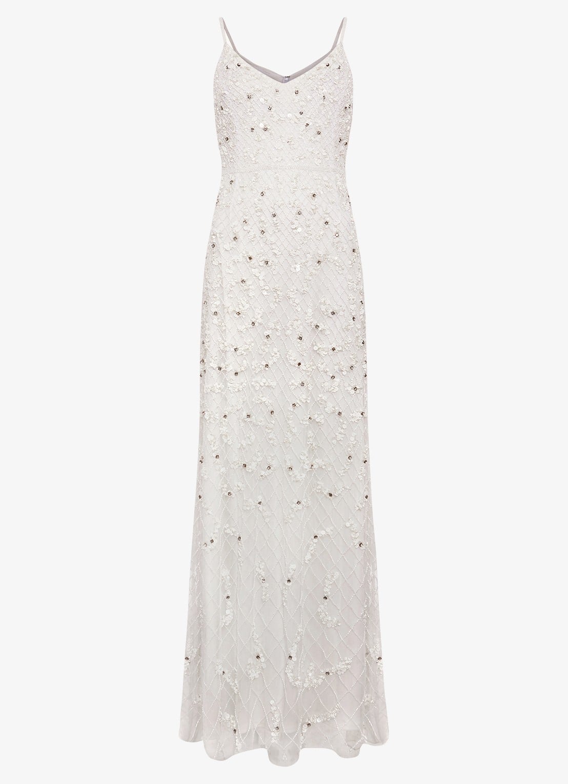 Phase Eight Alexia maxi jurk met studs - voorkant gebroken wit
