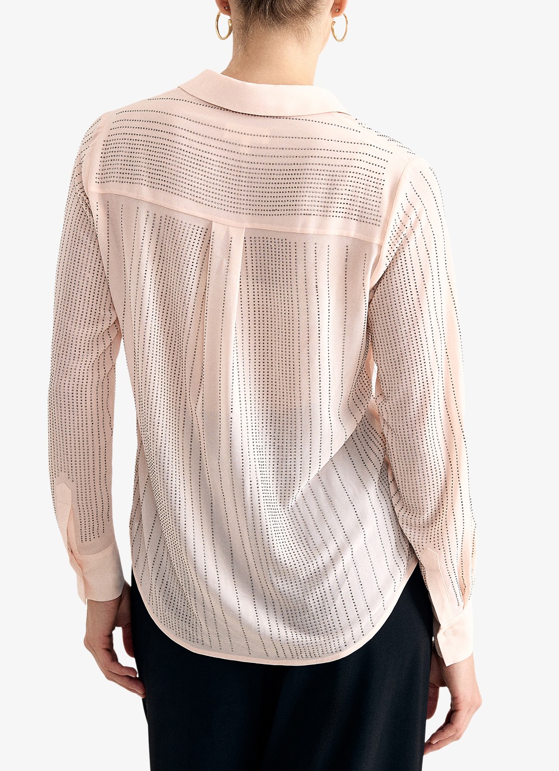 Phase Eight Aleya blouse met strass - achterkant 6 zalmroze