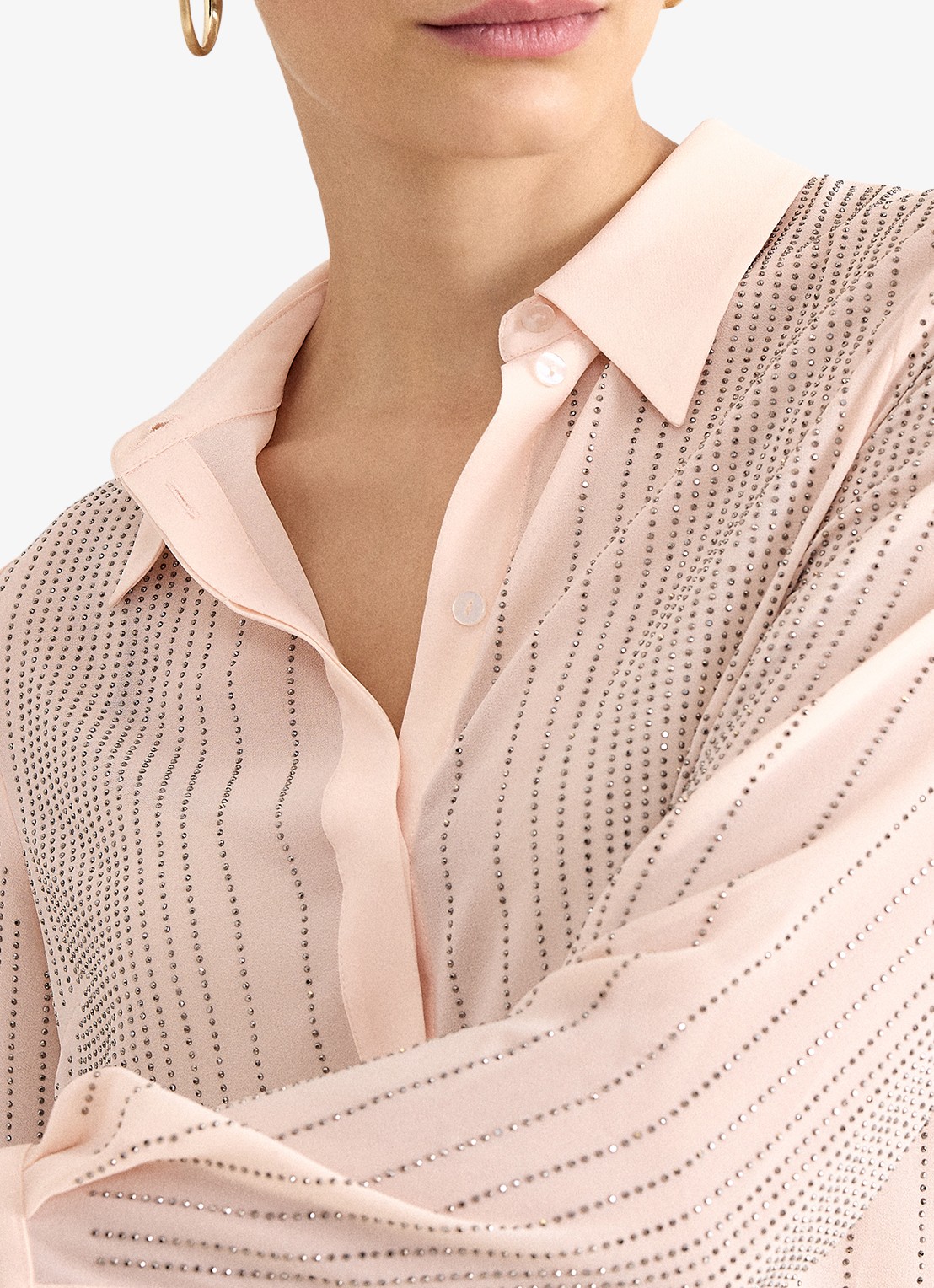 Phase Eight Aleya blouse met strass - detail 2 zalmroze