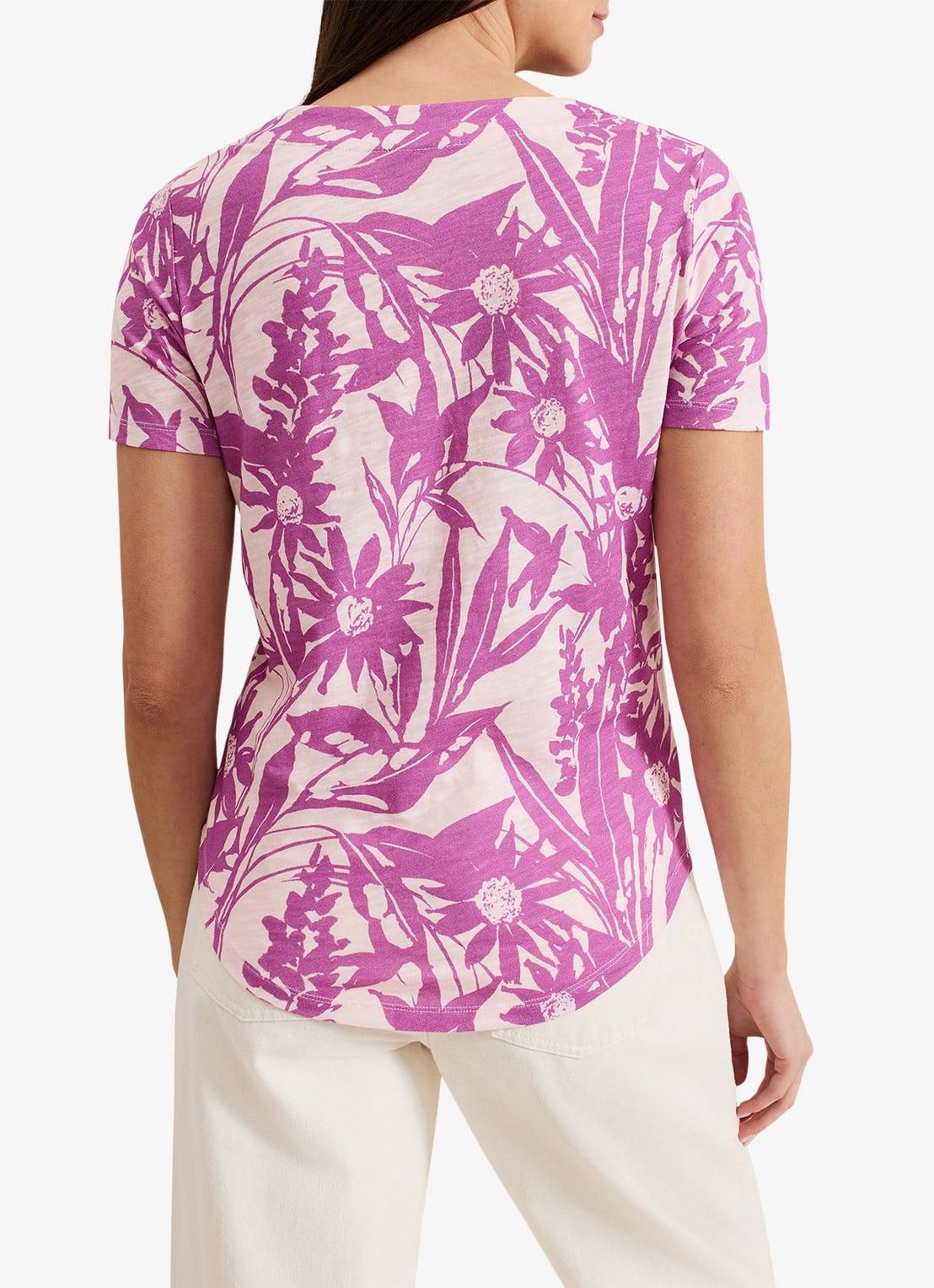 Phase Eight Alice T-shirt met bloemenprint - achterkant 7 paars