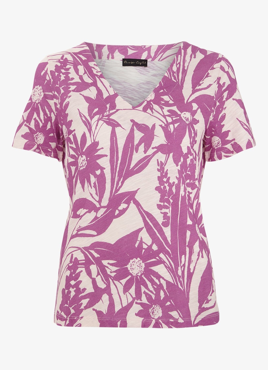 Phase Eight Alice T-shirt met bloemenprint - voorkant paars