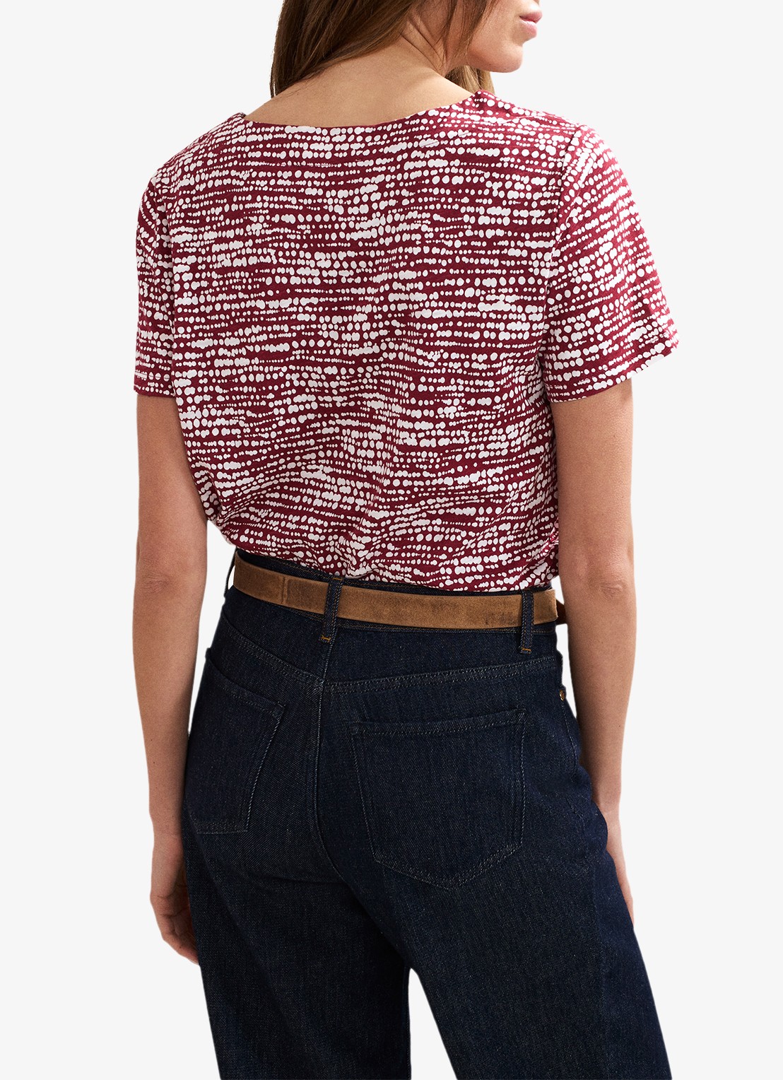 Phase Eight Alice T-shirt met print - achterkant 4 bordeauxrood