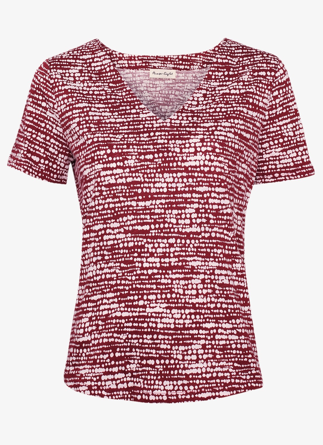 Phase Eight Alice T-shirt met print - voorkant 5 bordeauxrood