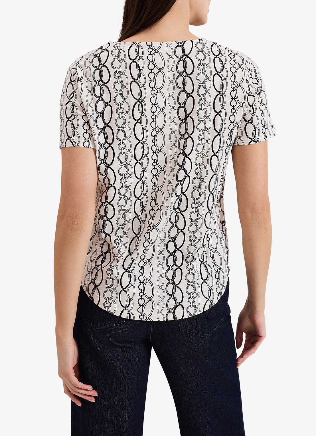 Phase Eight Alice top met print - achterkant 3 gebroken wit
