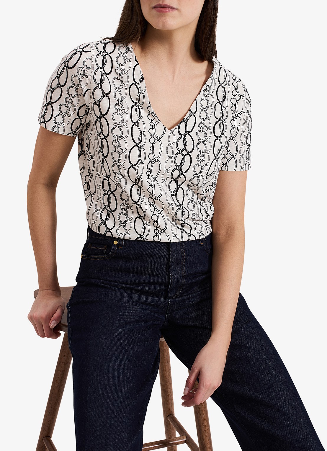 Phase Eight Alice top met print - detail 6 gebroken wit