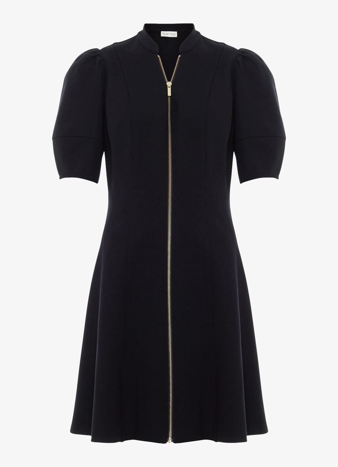 Phase Eight Alima Ponte mini jurk met opstaande kraag - voorkant 7 zwart