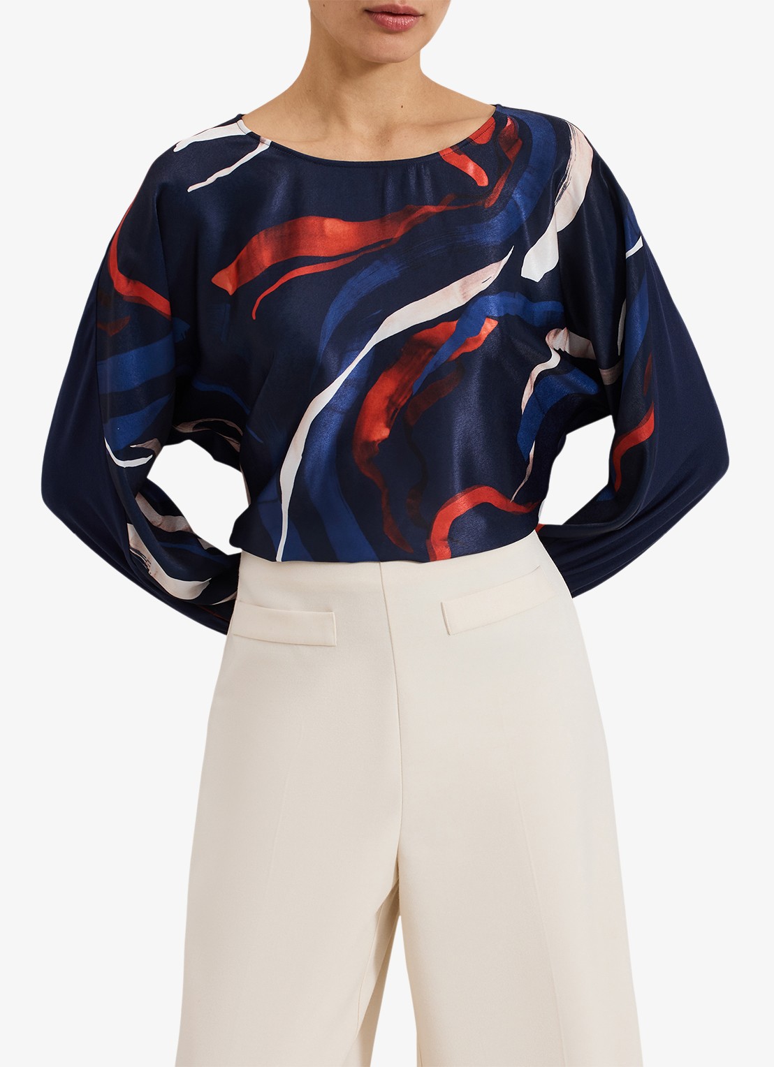 Phase Eight Alora top met print - detail 5 donkerblauw