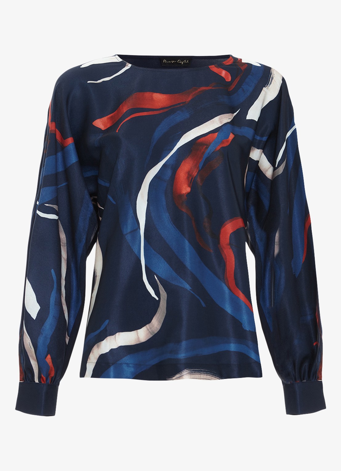 Phase Eight Alora top met print - voorkant 2 donkerblauw