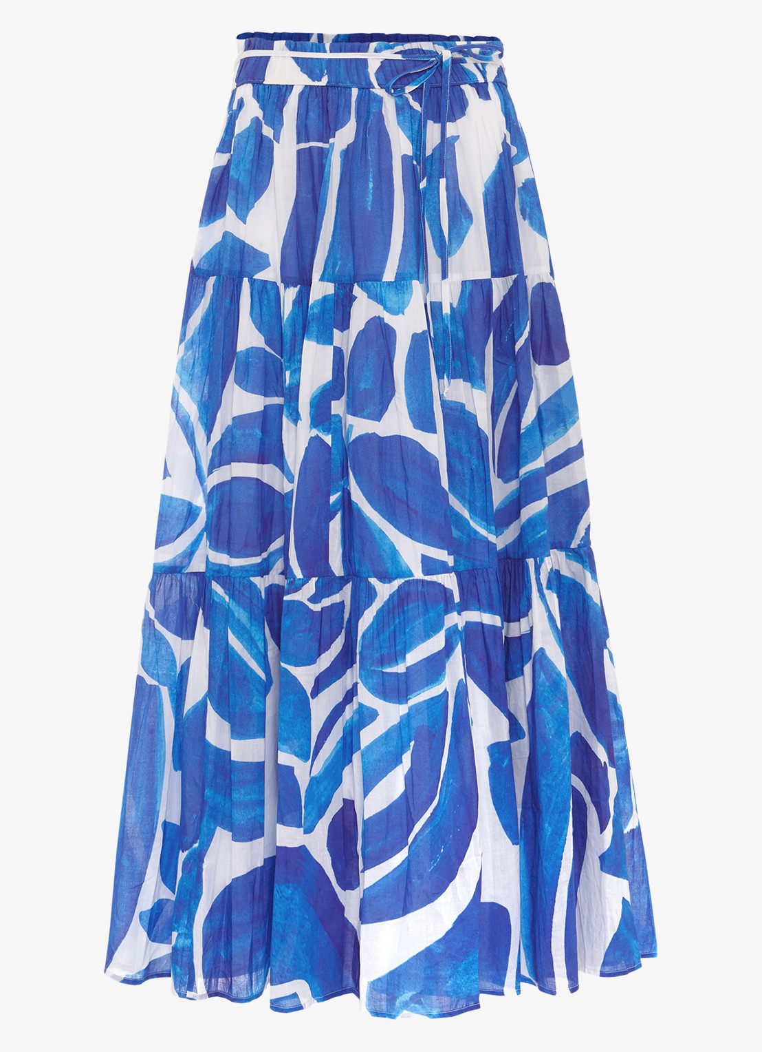 Phase Eight Alva midi rok met print - voorkant donkerblauw