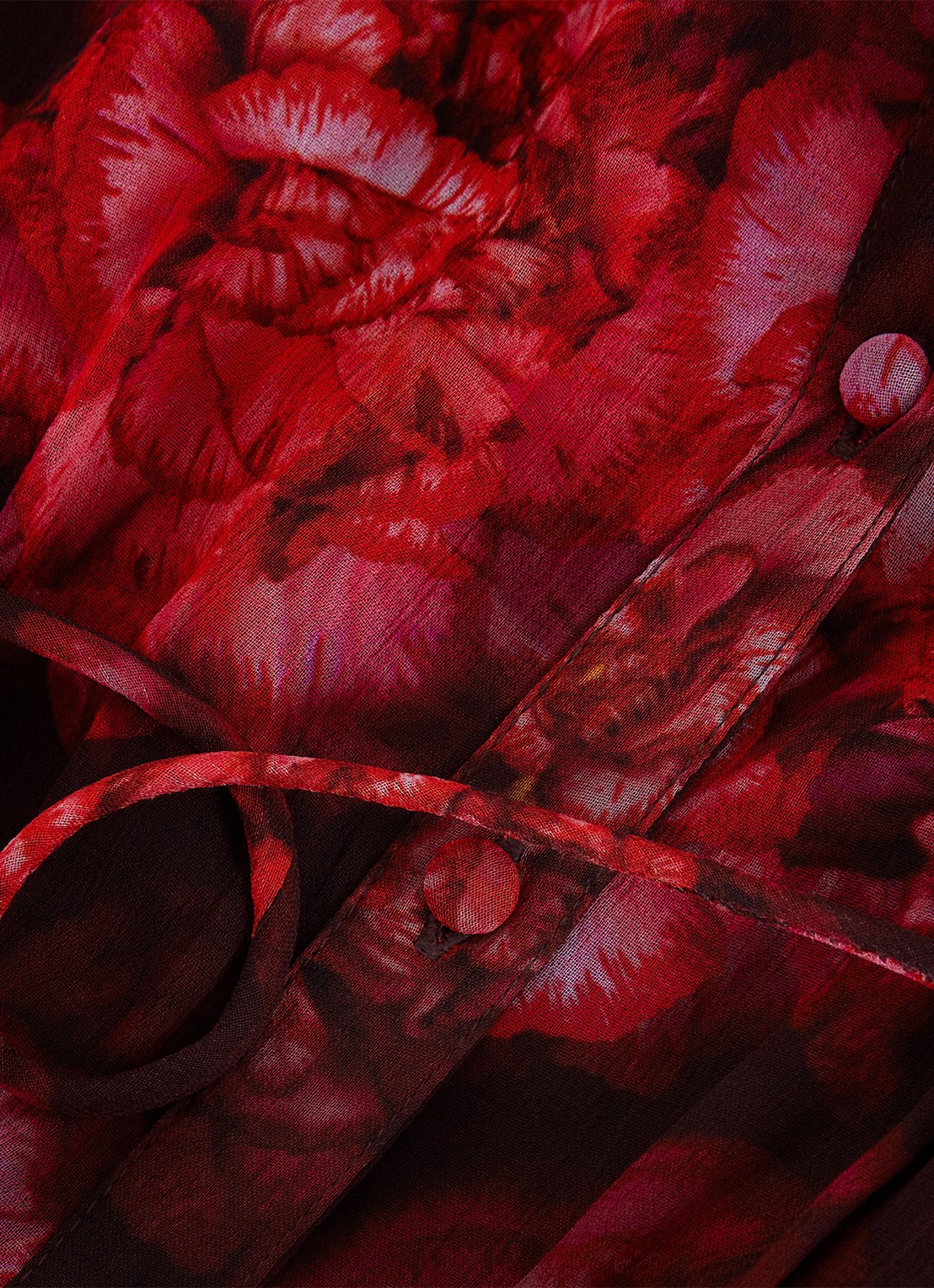 Phase Eight Amaris maxi blousejurk met bloemenprint en strikceintuur - detail 7 rood