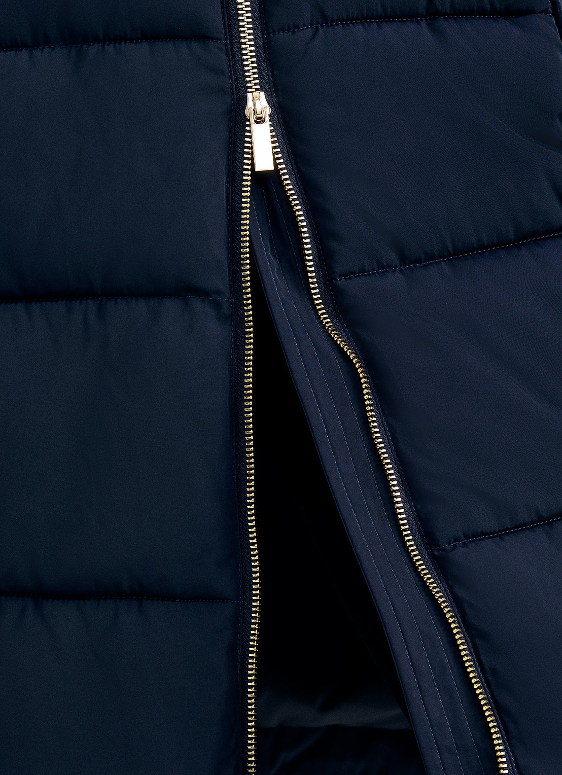 Phase Eight Amber midi gewatteerde parka met afneembare capuchon - detail 5 blauw