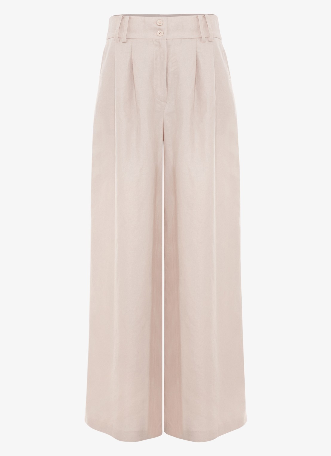 Phase Eight Amble mid waist wide fit pantalon met steekzakken - voorkant creme